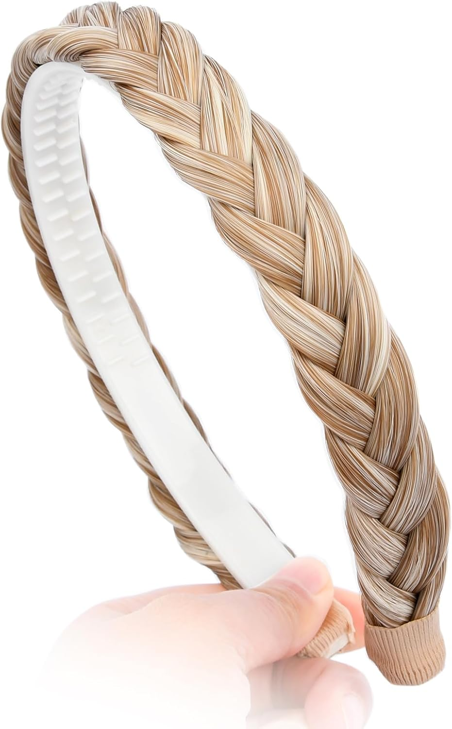 Gledola Braided Headband with Teeth Braids Hairband with Tooth Synthetic Hair Band Plaited Hairband for Women (Sandy Blonde) image number 2