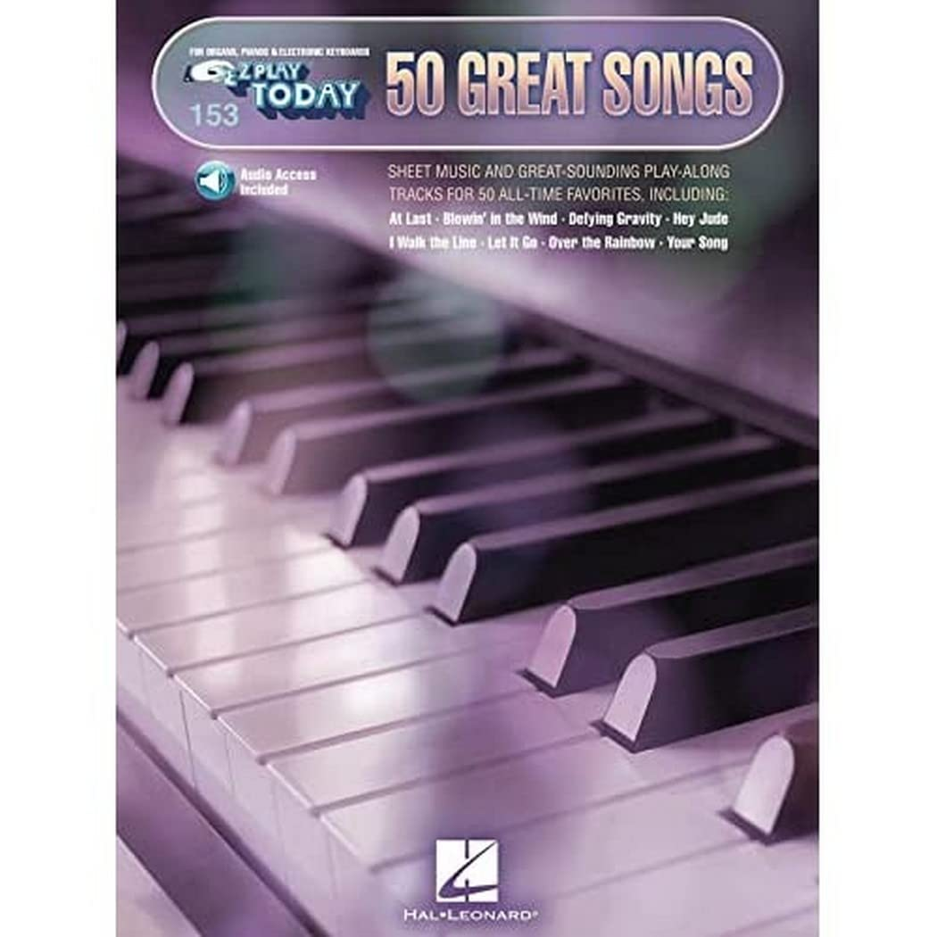 Hal Leonard 50 Great Songs Music Book: E-Z Play Today Volume 153 with Play-Along Audio Tracks! image number 1