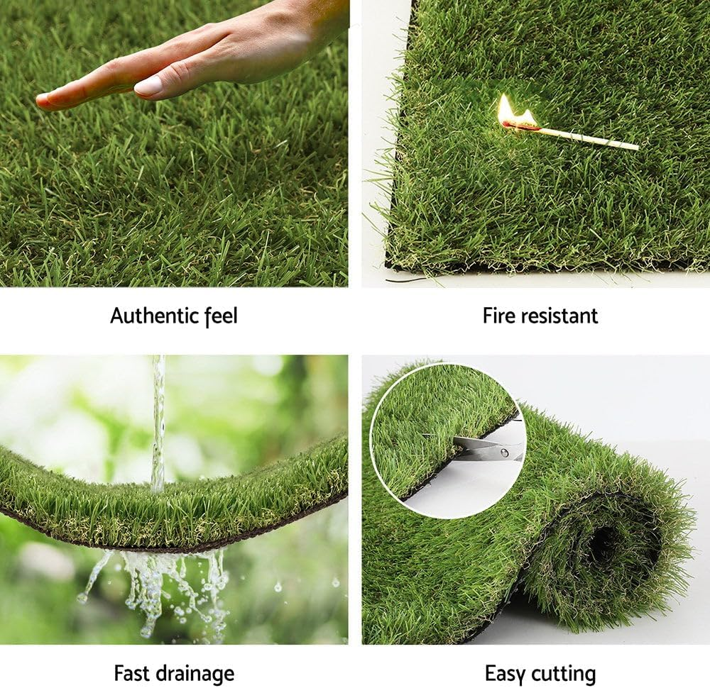 Primeturf Artificial Grass 10SQM Roll 1X10M 35Mm Pile Height Synthetic Turf Mat Fake Plants Yarn Lawn, Home Decor Garden Backyard Patio Indoor Outdoor Wall, Olive Green with 6 Year Warranty image number 1