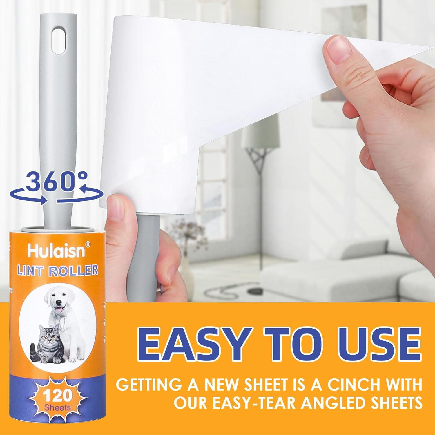 Lint Roller for Pet Hair, Extra Sticky Roller 720 Sheets, Portable Lint Remover, Sticky Lint for Clothes, Couch, Clothes Furniture and Carpet, Dog,Cat, Animal Fur Remover image number 5