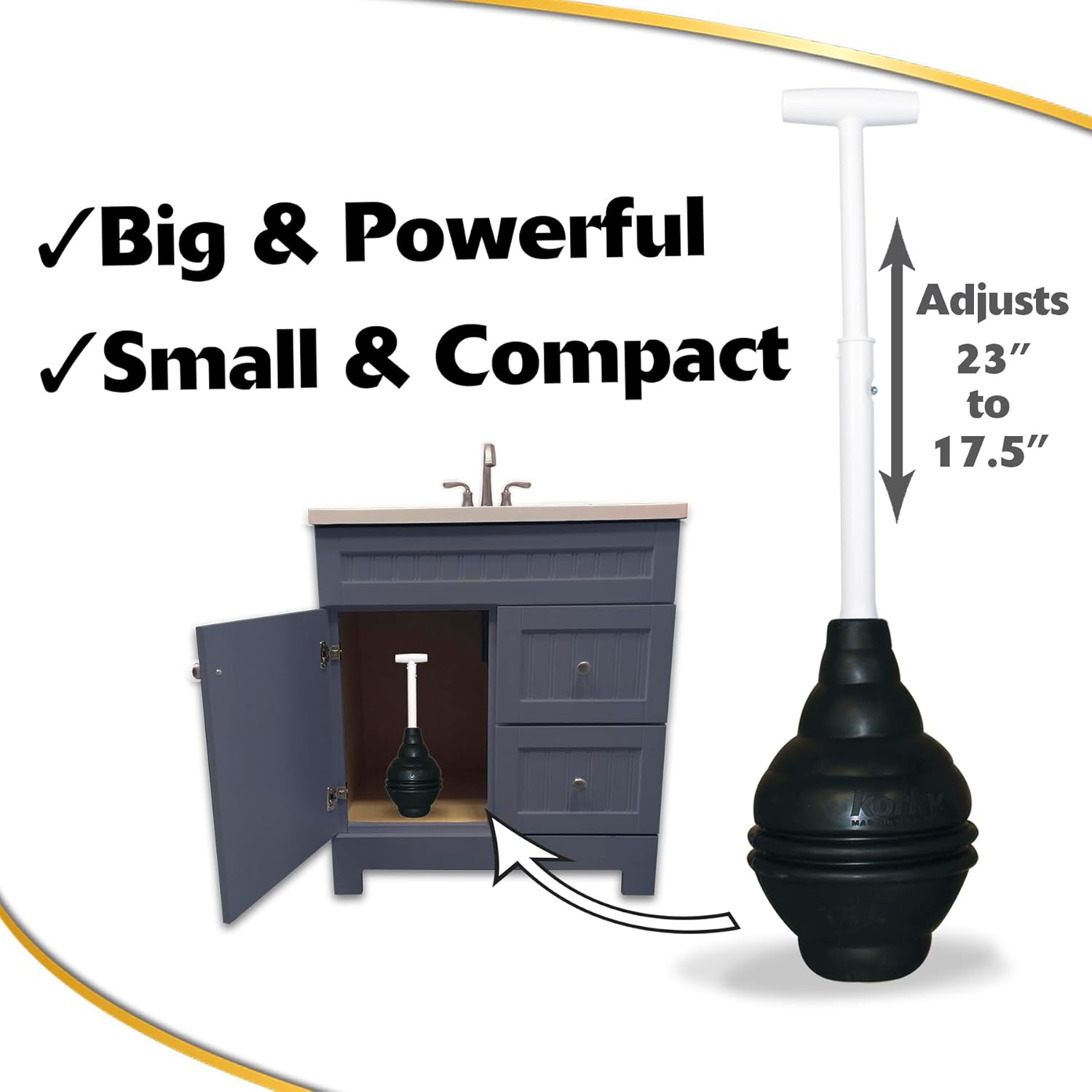 Korky 96-4AM Beehivemax Toilet Plunger, Black image number 5