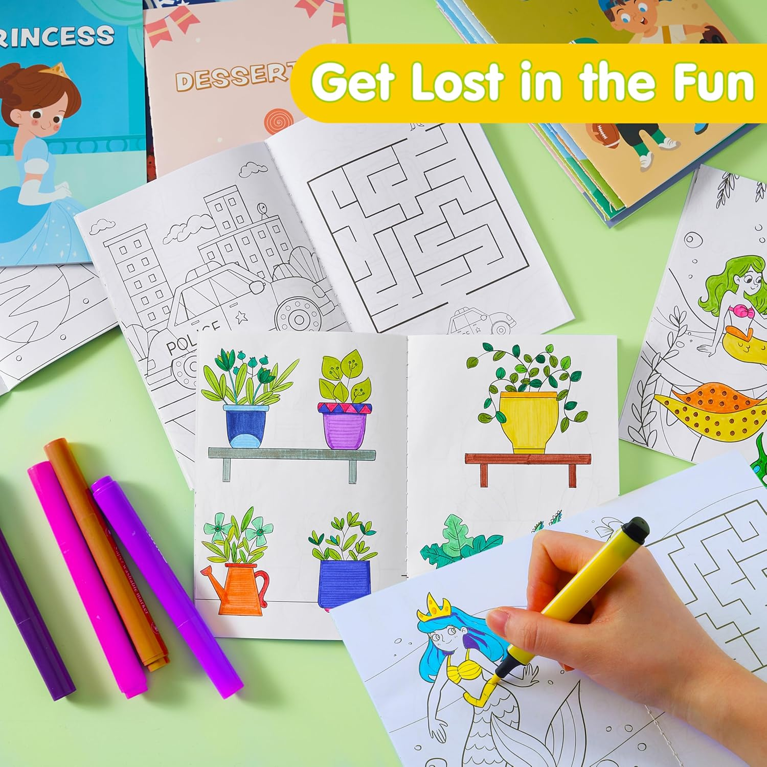JOYIN 24 Pieces Mix Colouring Books for Children Aged 4-8, Bulk Mini Colouring Activity Books for Party Favours Birthday Party Gifts, Classroom Goodie Bags Stuffers Travel Boys Girls image number 5