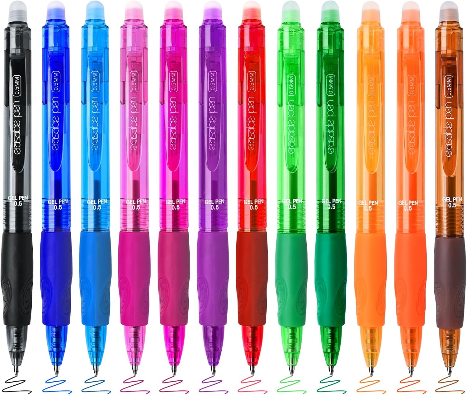 BAYTORY 12Pcs Colored Erasable Gel Pens, Fine Point 0.5 Mm, Assorted Colors Ink Rub Out Pen, Writhing Comfortable to Use for Taking Marking Planner Crossword Puzzles (Multicolor) image number 6