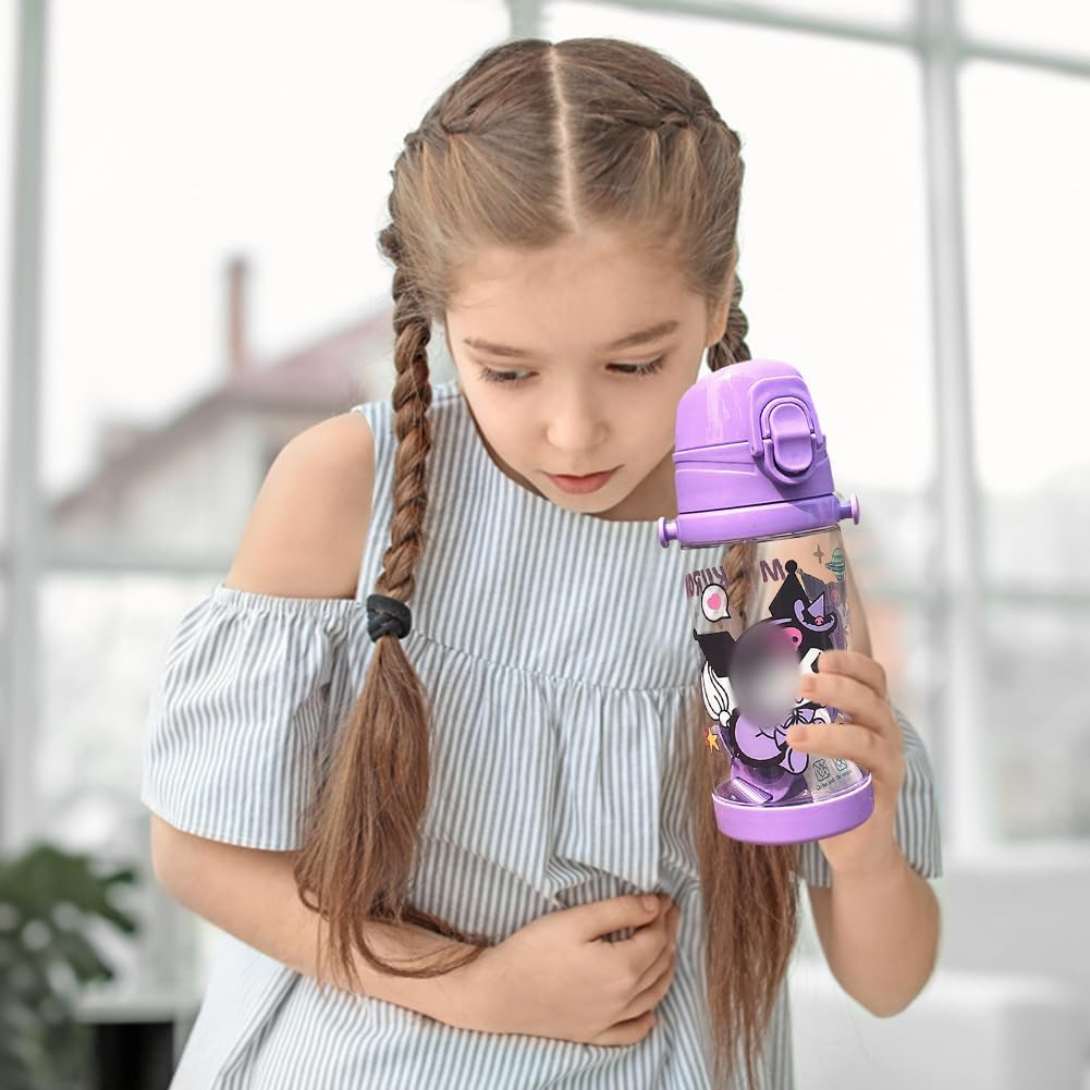 Kumi Children'S Water Bottle, 450 Ml, Kumi Sports Water Bottle with Straws, Leak-Proof Sports Bottle, Sports Drink Bottle for Nursery, School, Camping, Travel image number 1