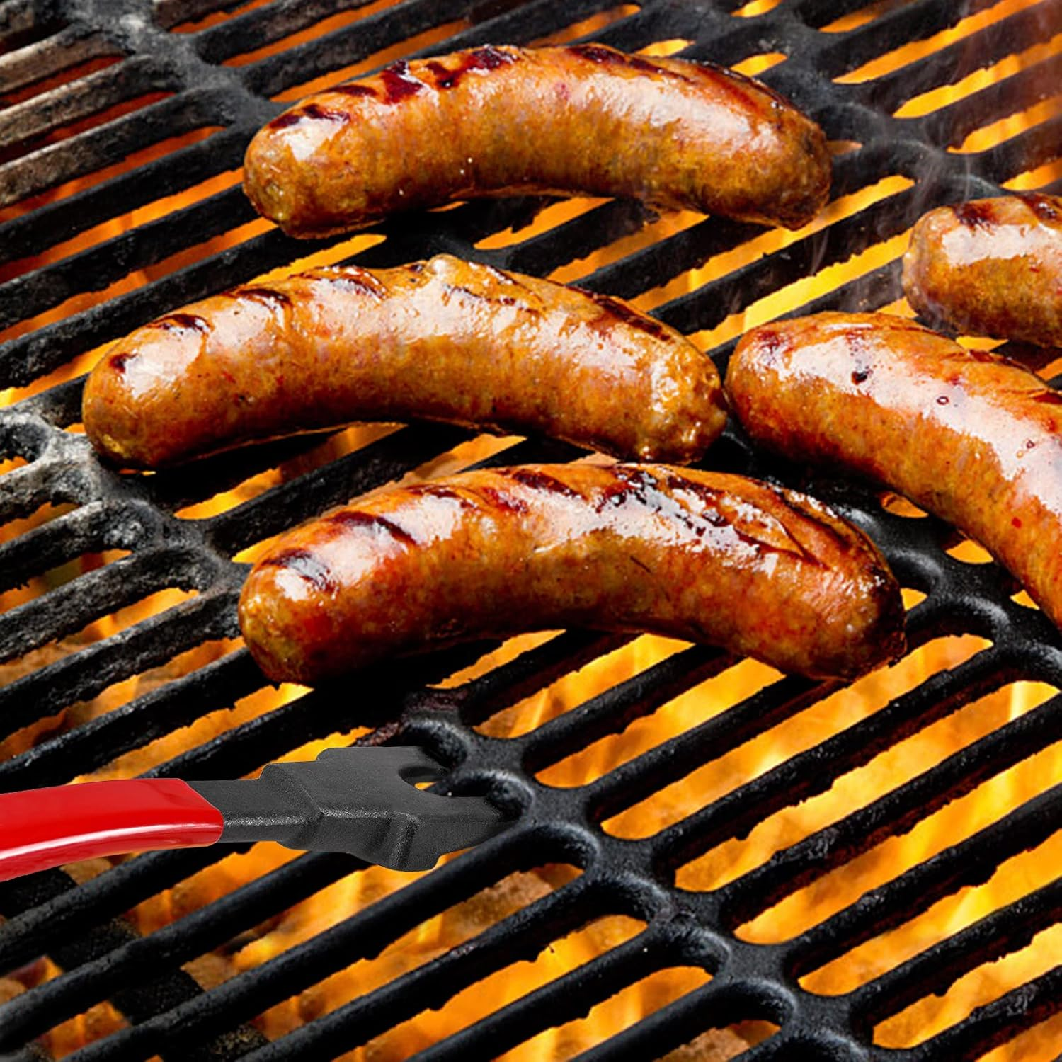 PIQUEBAR Grill Grate Lifter Gripper Barbeque Grid Lifter Kamado Joe Big Green Egg Accessories for Charcoal Grill Set of Two image number 4