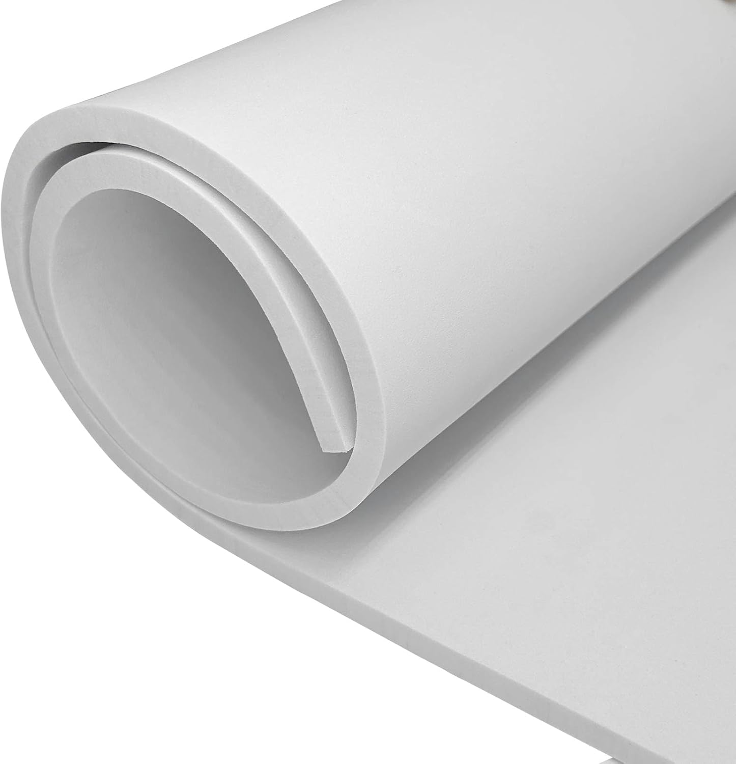 EVA Foam Roll - 10Mm Thick White Craft Foam Sheets - 15" X 39" Large Cosplay Foam Sheet - Ultra High Density 86 Kg/M&sup3; - Pliable & Elastic for Craft Projects Costume Cosplay Foam - by Biguphate