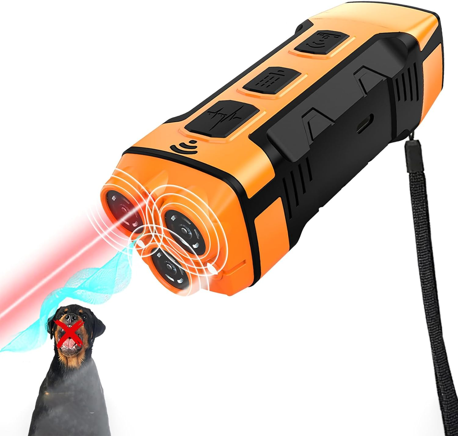 Dog Bark Deterrent Devices,Tripling anti Barking Device for Dogs,Flash Vibration Ultrasonic Stop Neighbors Dog Barking Silencer,Bark Deterrent Device,Can Be Used Dog Clicker for Control Training image number 5