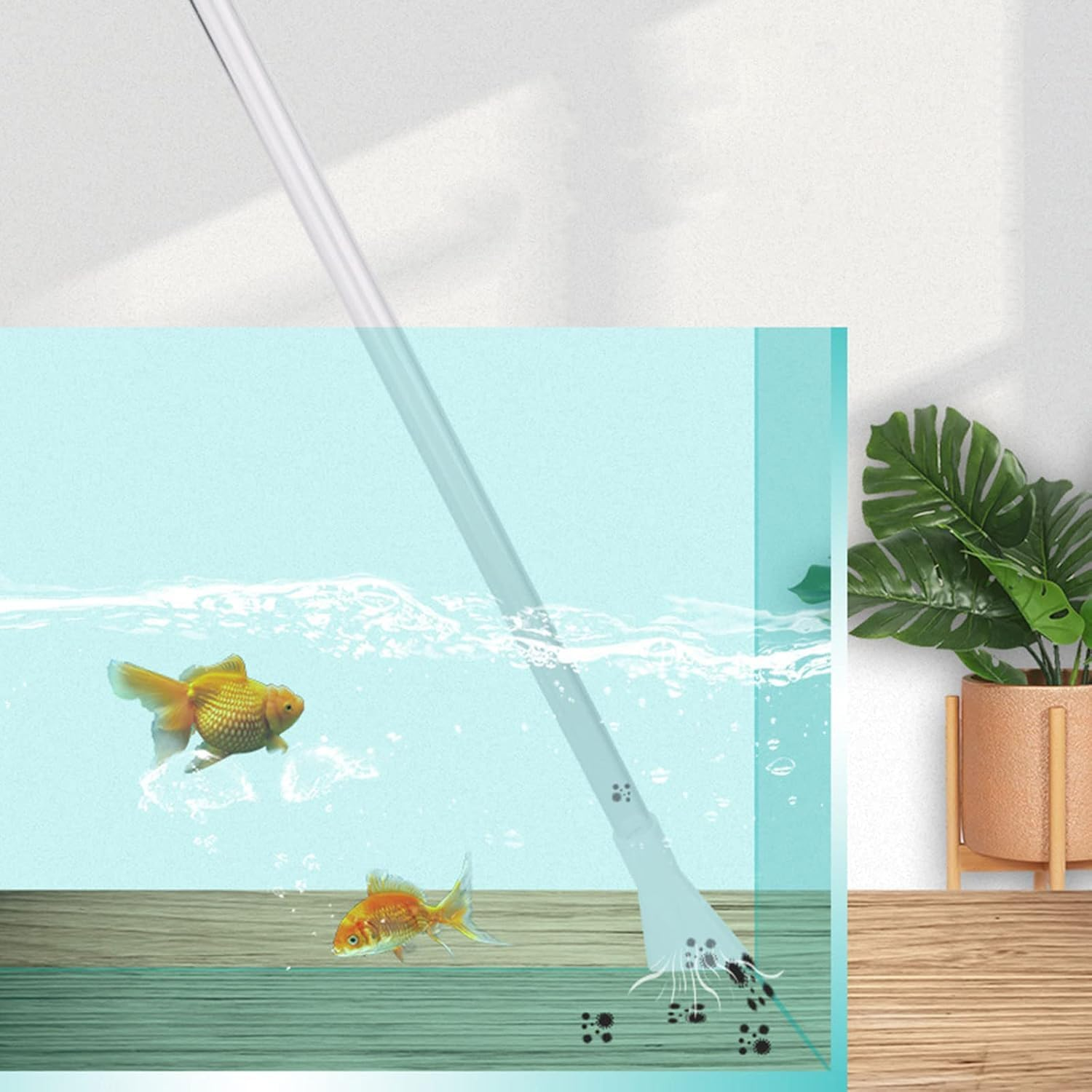 QAUARUMSUN Aquarium Gravel Cleaner for Sand, Fish Tank Vacuum Gravel Cleaner, Manually Fish Tank Water Changer(White) image number 3