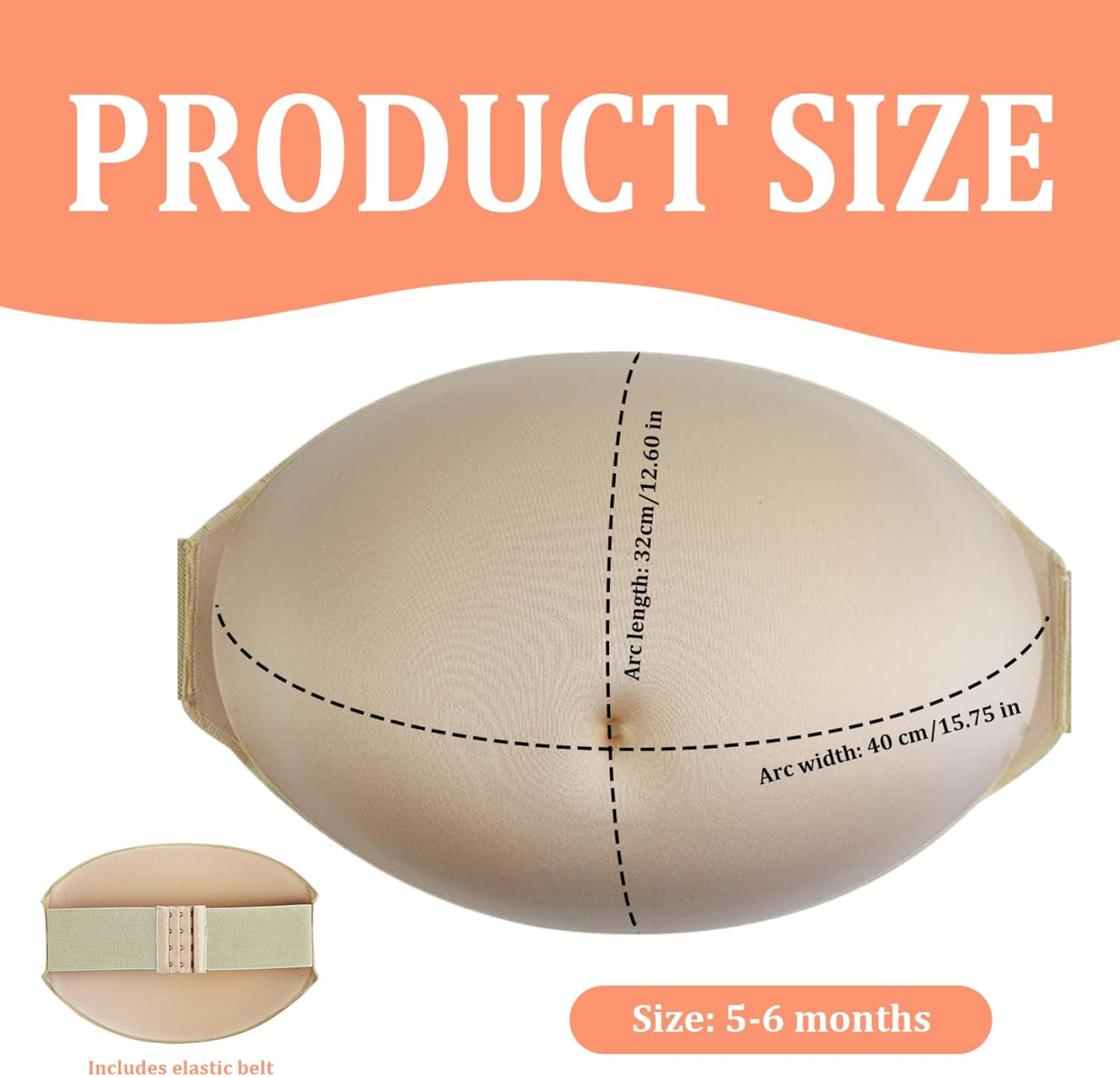 Pregnant Belly Lifelike Sponge Pregnancy Belly Comfortable Artificial Lightweight Maternity Photoshoot Props for Cosplay, Stage Performances - Style2 image number 5