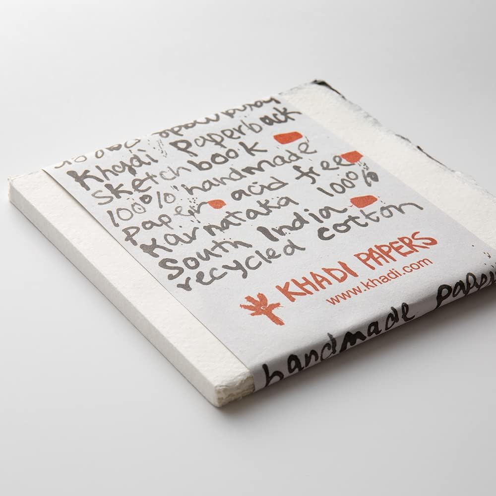Khadi Papers 150GSM Watercolour Paperback Book Pad, 15 Cm X 15 Cm Size (15 Sheets) image number 1