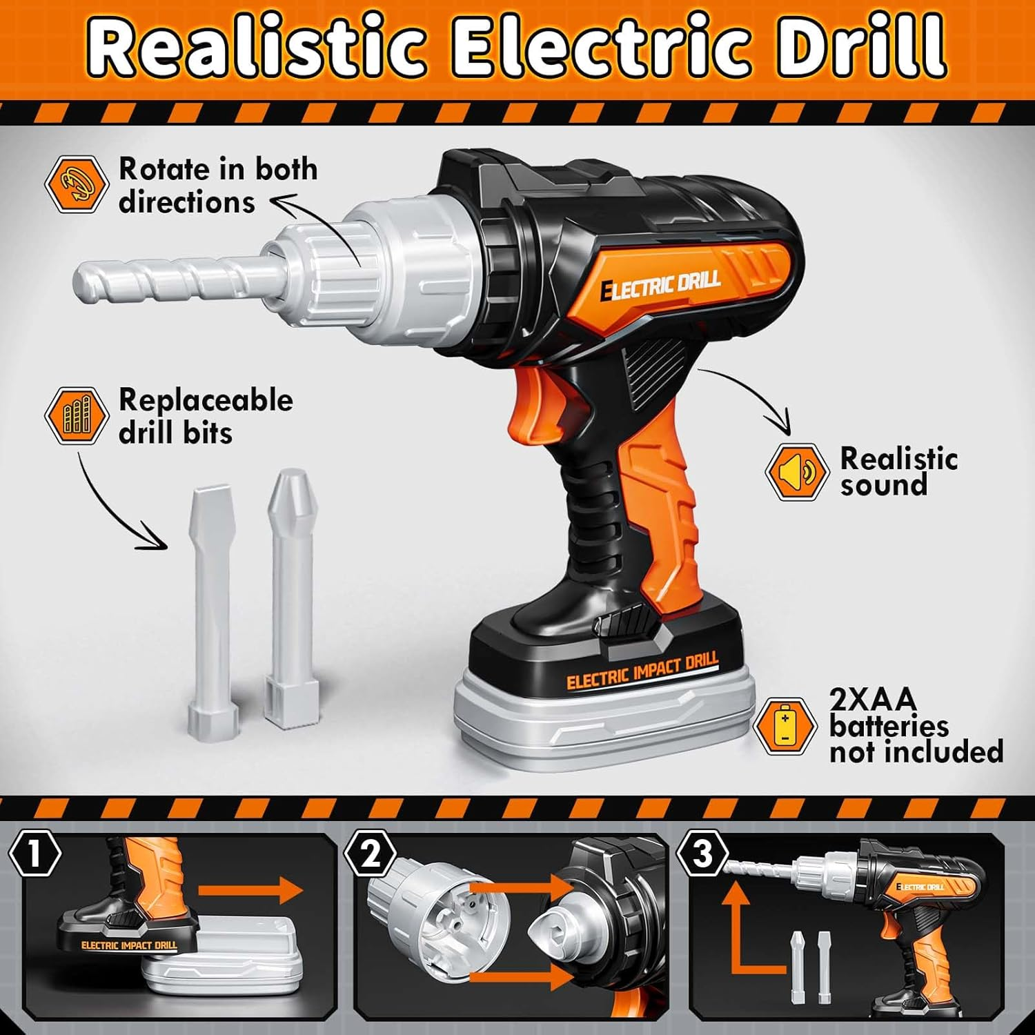 Kidbloom Kids Tool Set, Kids Toys Boys with Drill, Toys for Boys Gifts image number 2