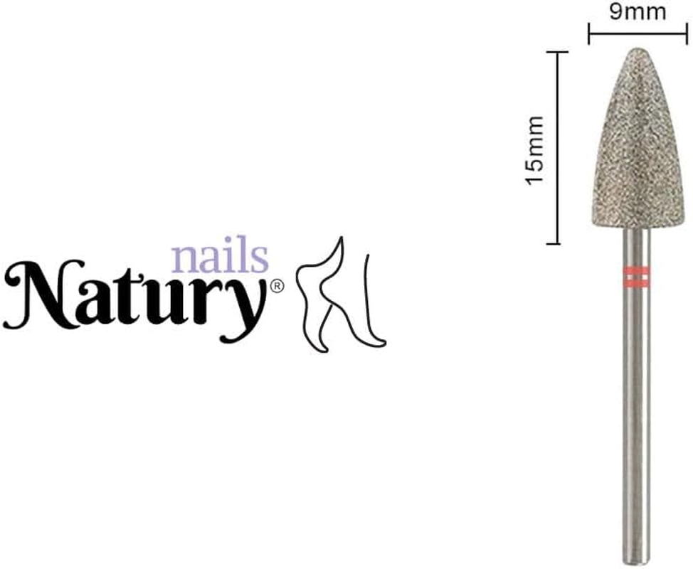 Natury Nails Diamond Nail Drill Bit for Pedicure Calluses and Roughness (Fine Grit)