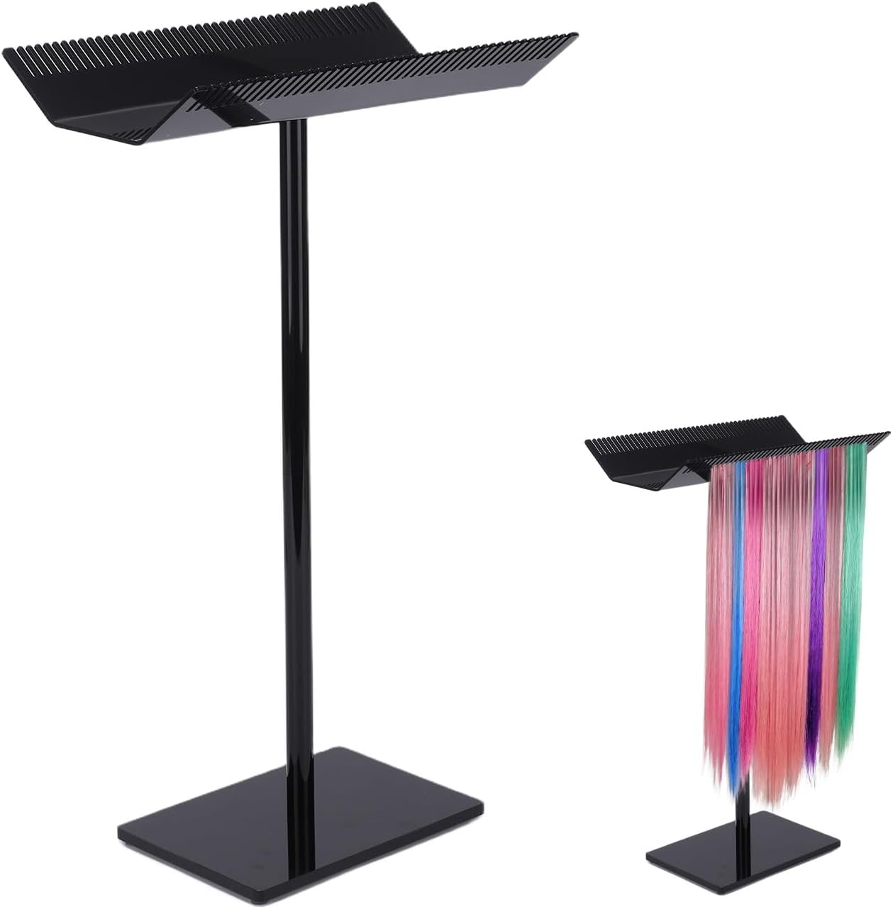 Zoeqide Acrylic Black Wig Stand - High Quality Acrylic Wig Holder for Storage and Display - Sturdy Wig Stand Display for Wigs, Hairpieces and Hair Extensions image number 6