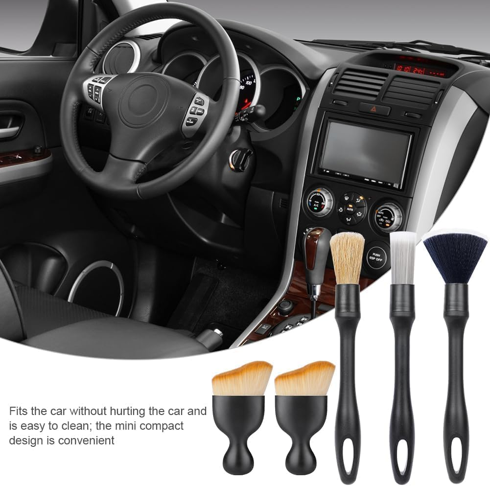4 PCS Car Detailing Brush Set, Car Brush Interior, Car Detailing Brushes Duster with Soft Bristles, Car Cleaning Brush Dust Removal Brushes Tool for Interior/Exterior Automotive Trim Wheel Rim image number 6