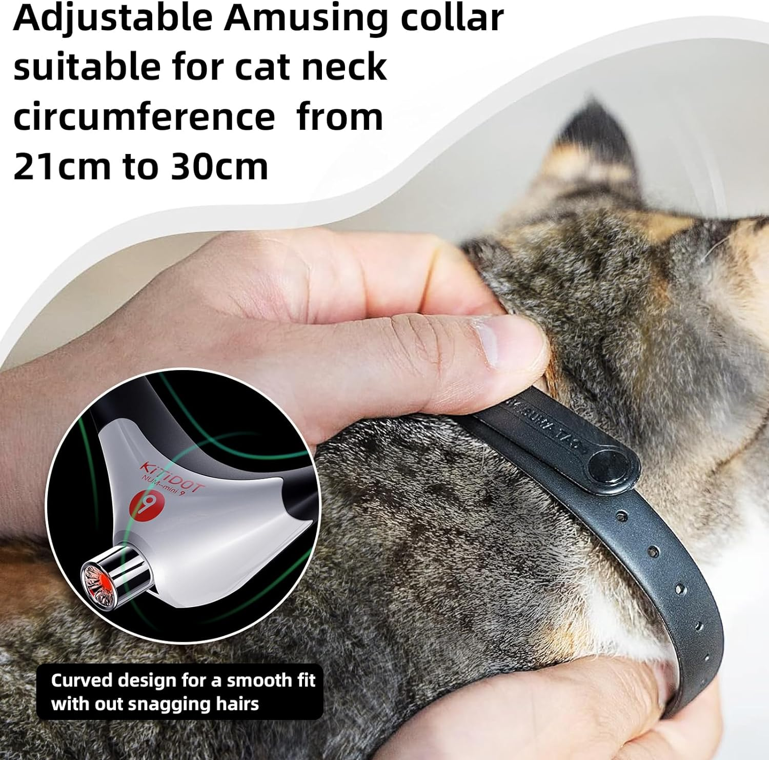 Rechargeable Interactive Laser Collar Toy for Indoor Cats Kittens,Adjustabl Electric Cat Collar Smart Toy,Pets Cats Exercise Toy with LED Lights