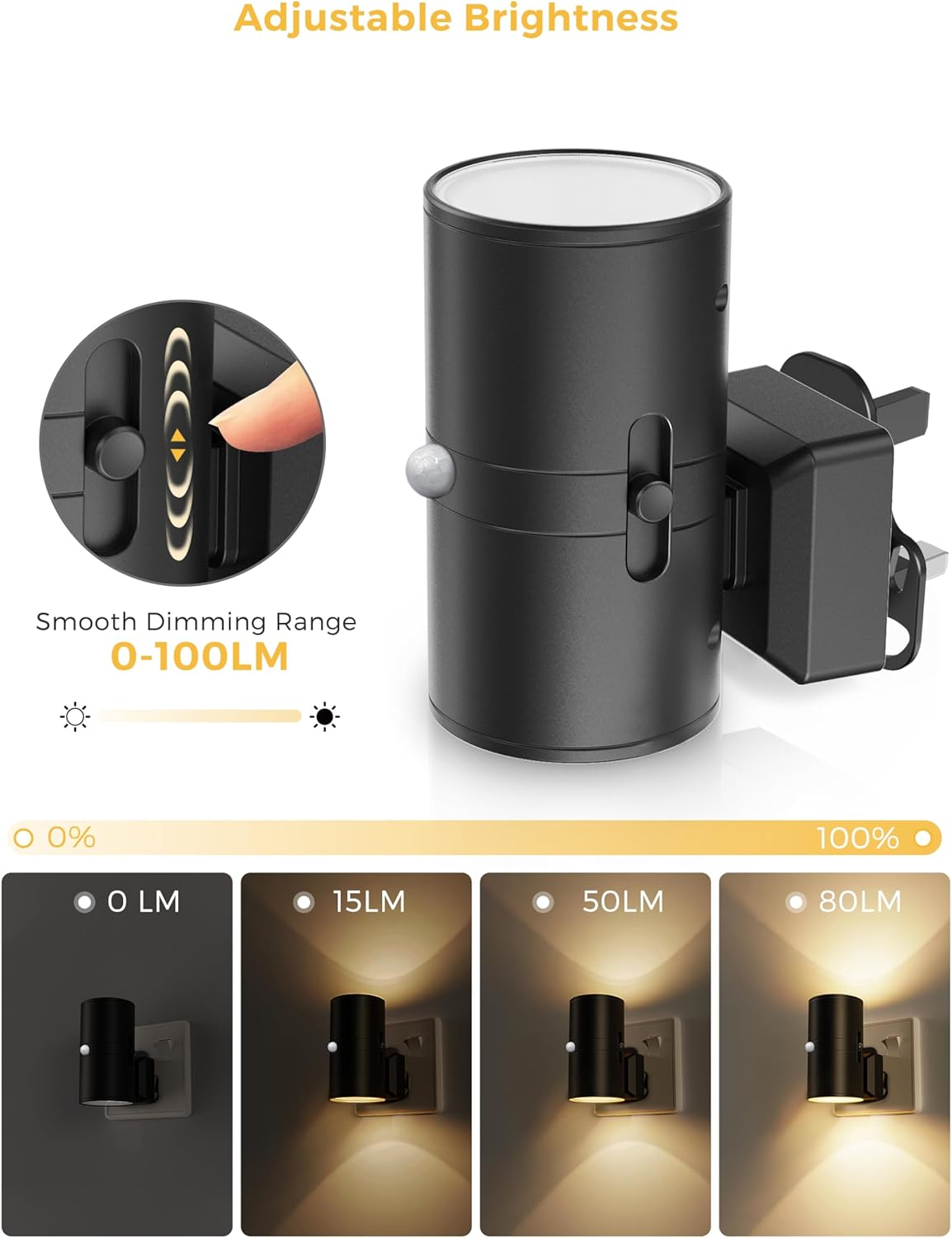 LOHAS-LED Motion Sensor Night Light Plug In, 1 Pack, Motion Activated Night Light, 0-100LM Dimmable, 3000K Warm White, Motion Sensor Light Indoor for Bathroom Stairway Hallway Bedroom Kids Elderly image number 5