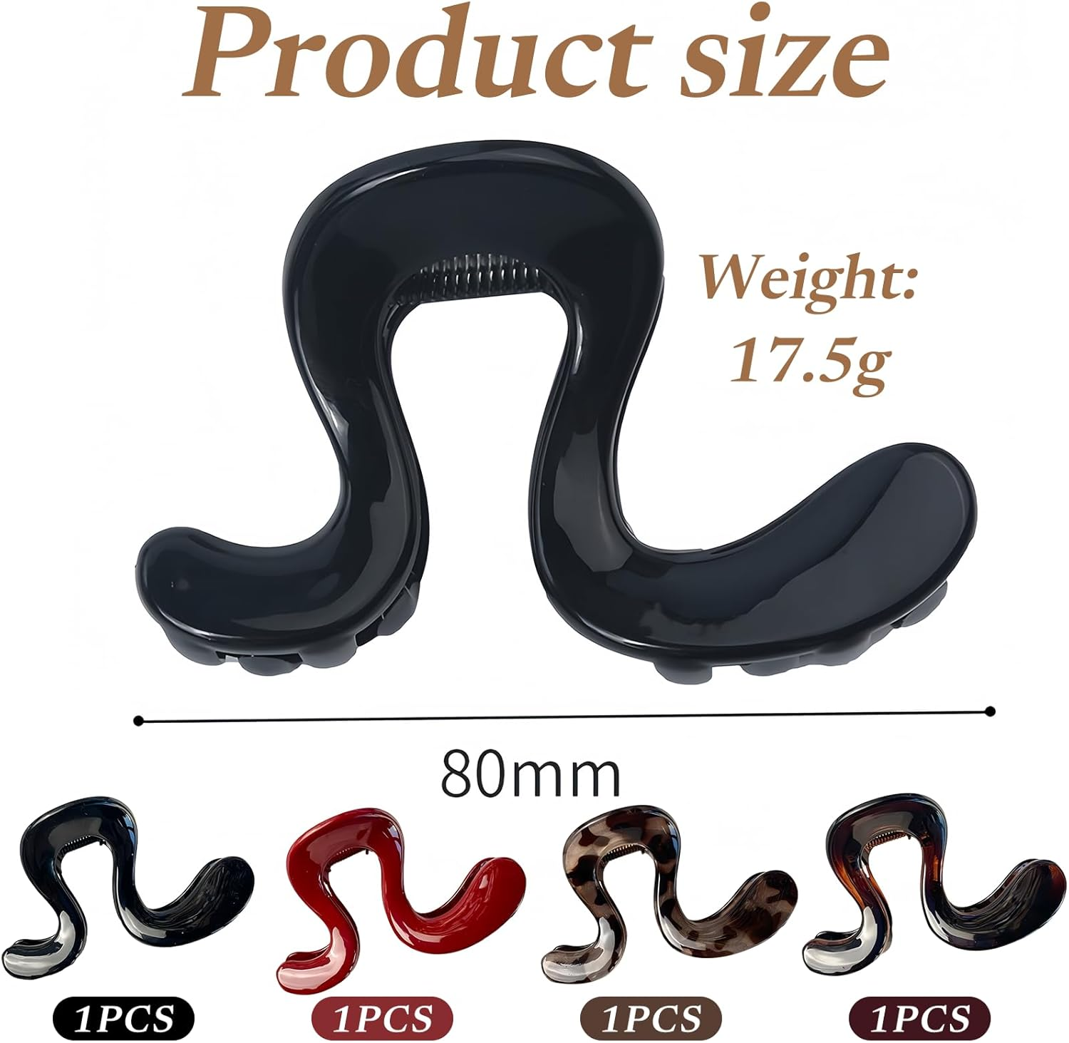 Set of 4 Women'S Hair Clips, Leopard Print Hair Clip, Black, Aesthetic Hair Clips, Suitable for Thin and Thick Hair, Women'S Gripper Set for Women and Girls image number 3