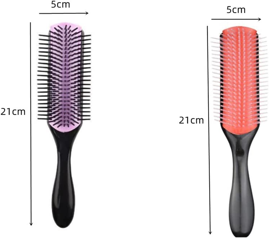 2 Pieces Hair Brush, 9 Row Cushion Brush Hair Styling Brush for Women,Styling Detangling Shaping Smoothing Blow-Drying Separating, for Separating, Defining Curls, Blow Drying. image number 5