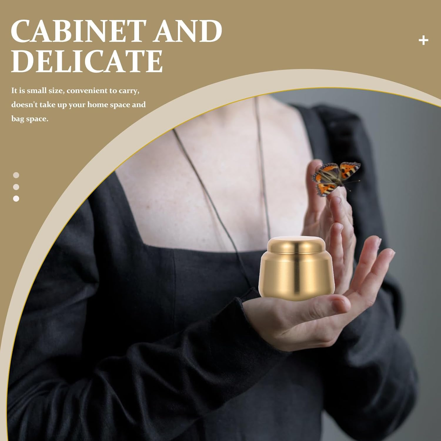 DECHOUS Brass Cremation Urns for Human Ashes Mini Keepsake Urns for Pet Baby Ashes Funeral Memorial Jar image number 3