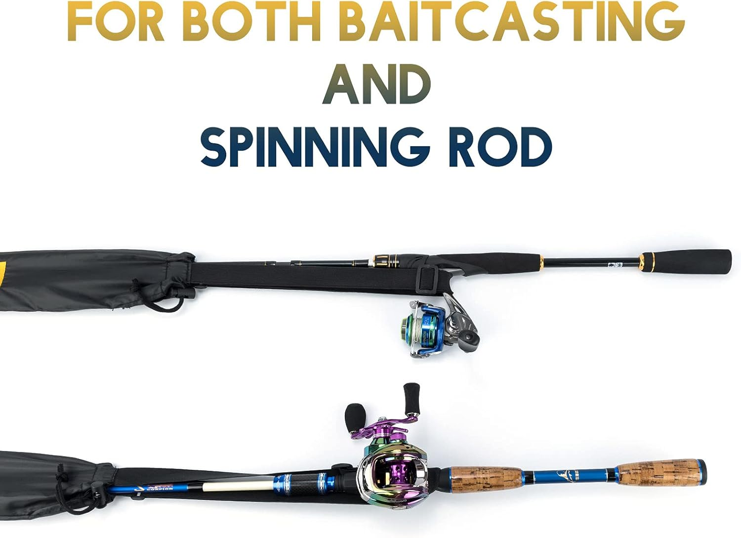 Drfish Fishing Rod Socks Fishing Pole Sleeves Rod Protector Tangle-Free Lightweight Nylon Adjustable Rod Cover Protector for Spinning Rod Baitcasting Rod Surf Rod Fishing Rod Tube Case Large image number 3