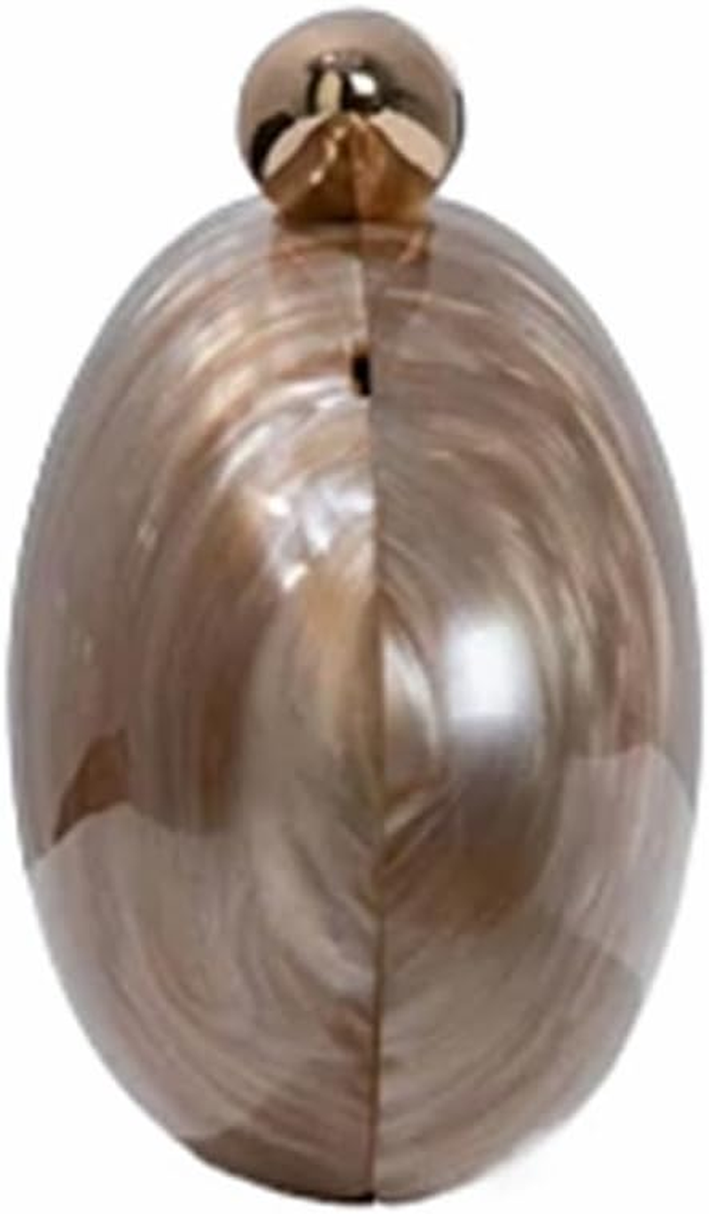 Acrylic Shell Shape Clutch Bag Trendy Metallic Acrylic Clutch Shiny Egg Purses and Handbags for Women Wedding Party image number 1