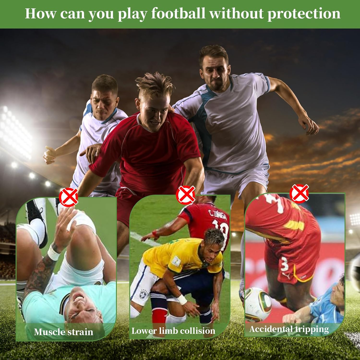 Soccer Ball Shinguards Board with Socks Breathable Insert Board Type Football Shin Guards with Sleeves Cushion Protection Shin Guards Reduce Shocks and Injuries for Unisex Football Games image number 4