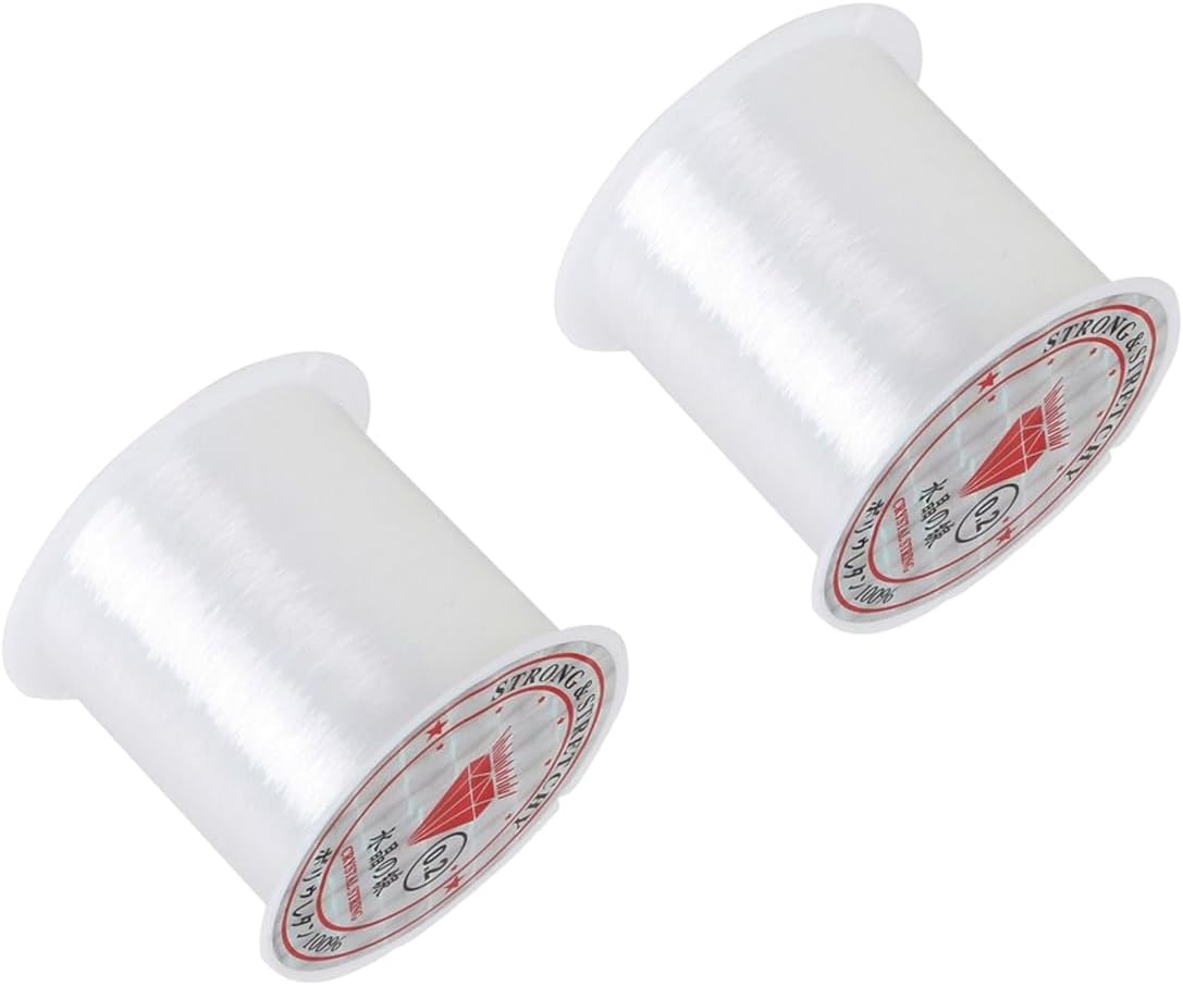 2 Roll Transparent Fishing Thread, Clear Fishing Line Jewelry String Invisible Nylon Thread for Hanging Decorations, Beading and Crafts, 0.25Mm 80M Fishing Line Clear Invisible image number 2
