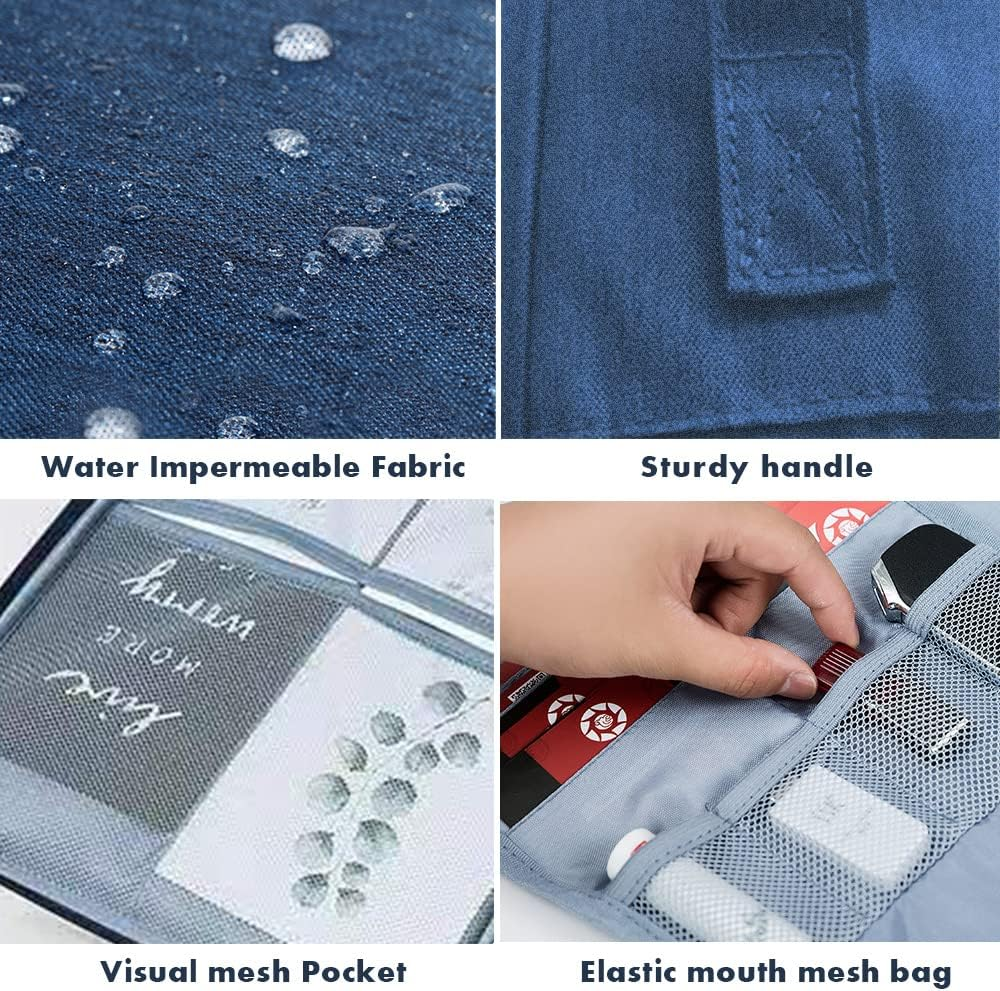 Oxford Waterproof Document Bag, A4 Letter Size Document Holder, Zipper Closure Portable Filing Pouch File Pocket Organizer (Cyan-Blue)