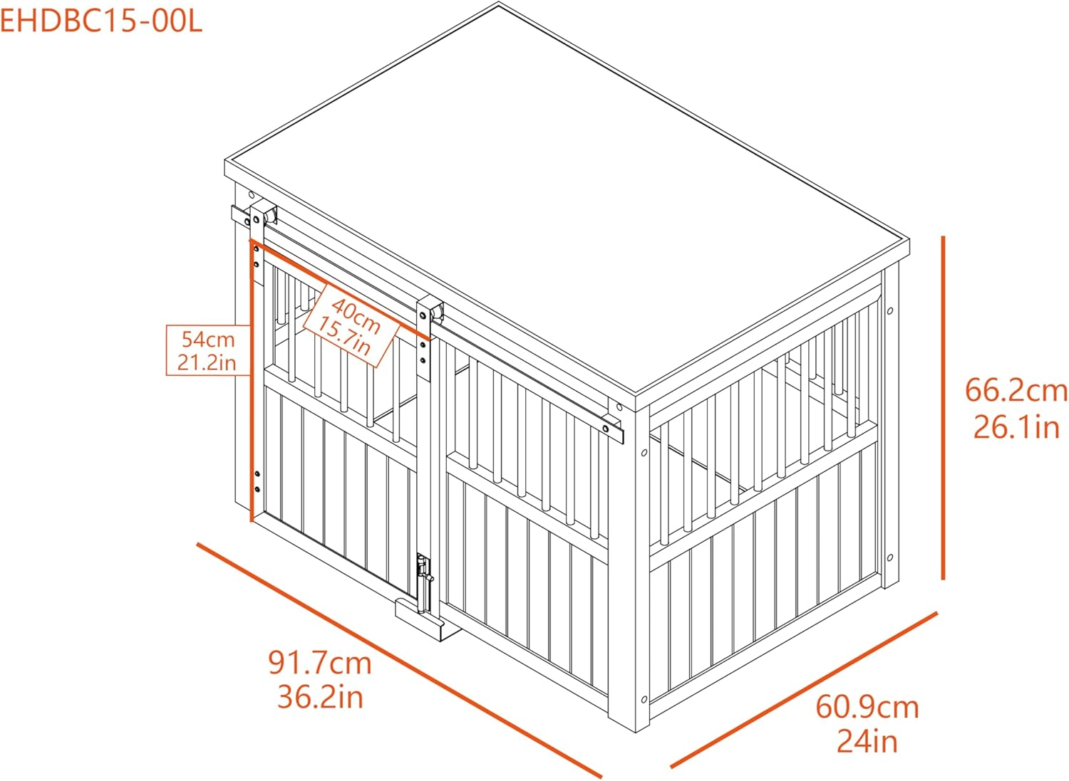 ECOFLEX&reg; Homestead Sliding Barn Door Furniture Style Dog Crate -Antique White image number 4
