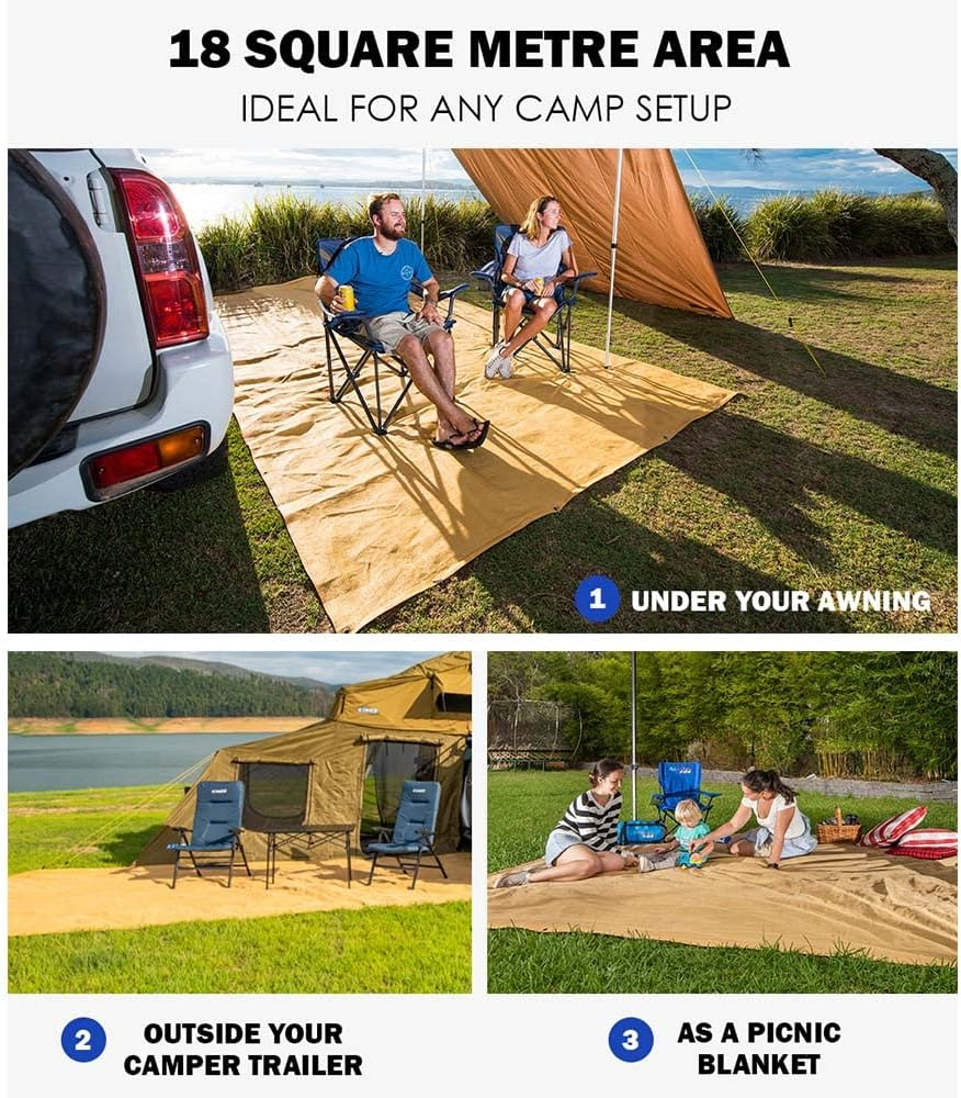 Adventure Kings Mesh Flooring 6Mx3M Floor Mats Camping Picnic High-Density Weave