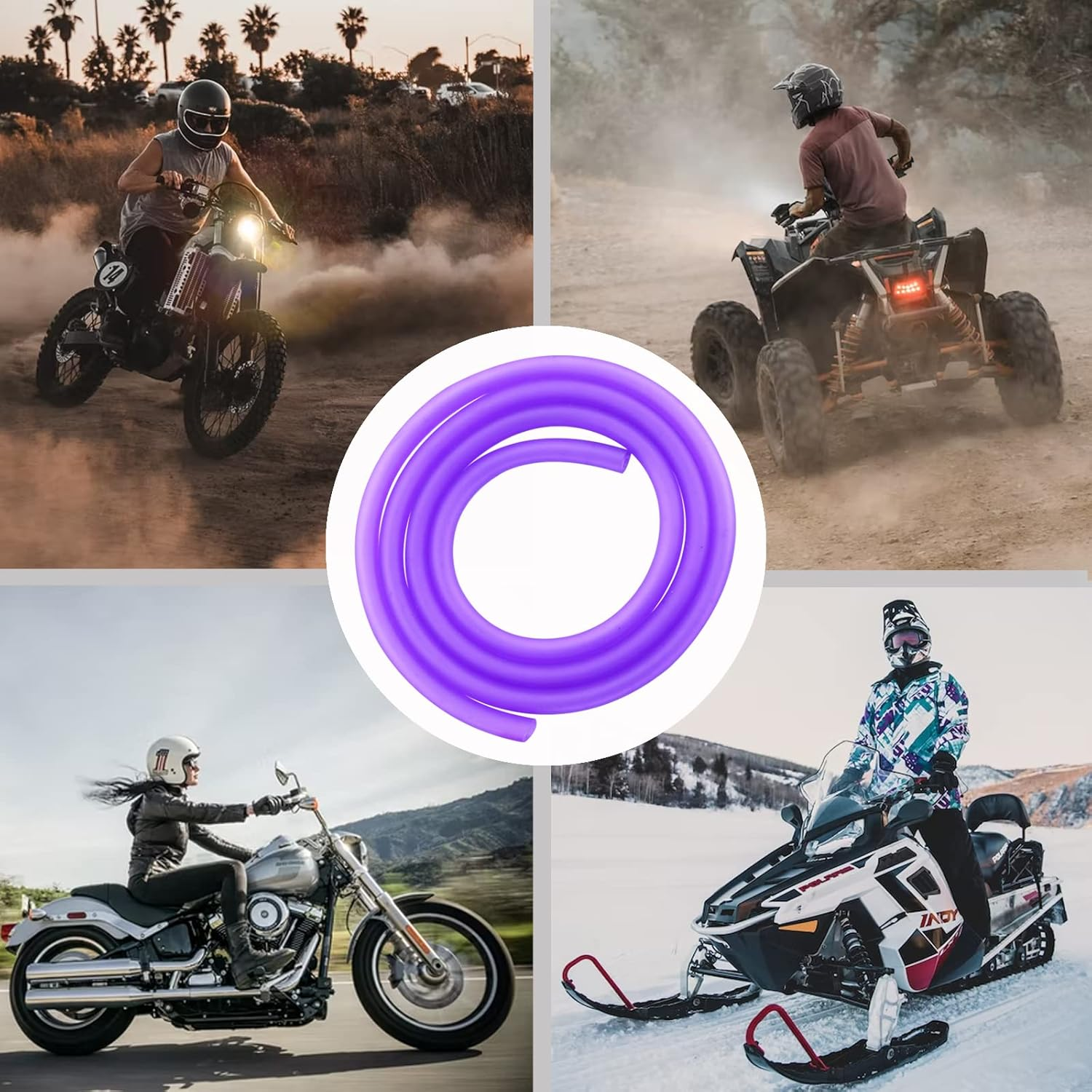 0.2''X118''(5Mm X 3M) Universal Fuel Vent Line Hose Petrol Gas Oil Tube Pipe Repleacment for ATV Dirt Bike Go Kart Moped Pocket Bike Purple image number 4