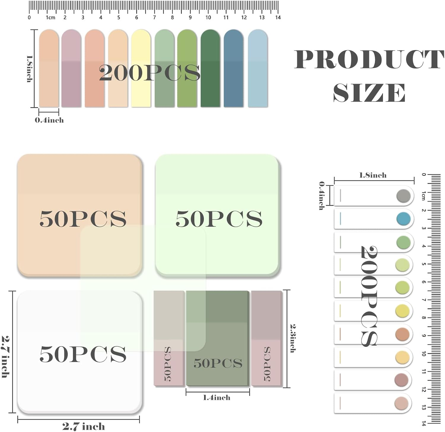 BAYTORY 700 Sheets Pastel Transparent Sticky Notes, Clear Waterproof 3 X 3 Inch See through Memo Pad, Self-Adhesive Translucent Writable Index Tabs for Annotating Books, Study Stationary Supplies - Bright Multicolor image number 5