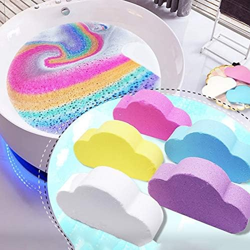 Bath Bombs Gift Set Cloud Shape Bath Ball 4 Nourishing Bath Bombs Perfect for Bubble or Spa Bath Natural Floral Fragrance，Skin Rejuvenation, Soothing, Moisturizing XIAOYU image number 2