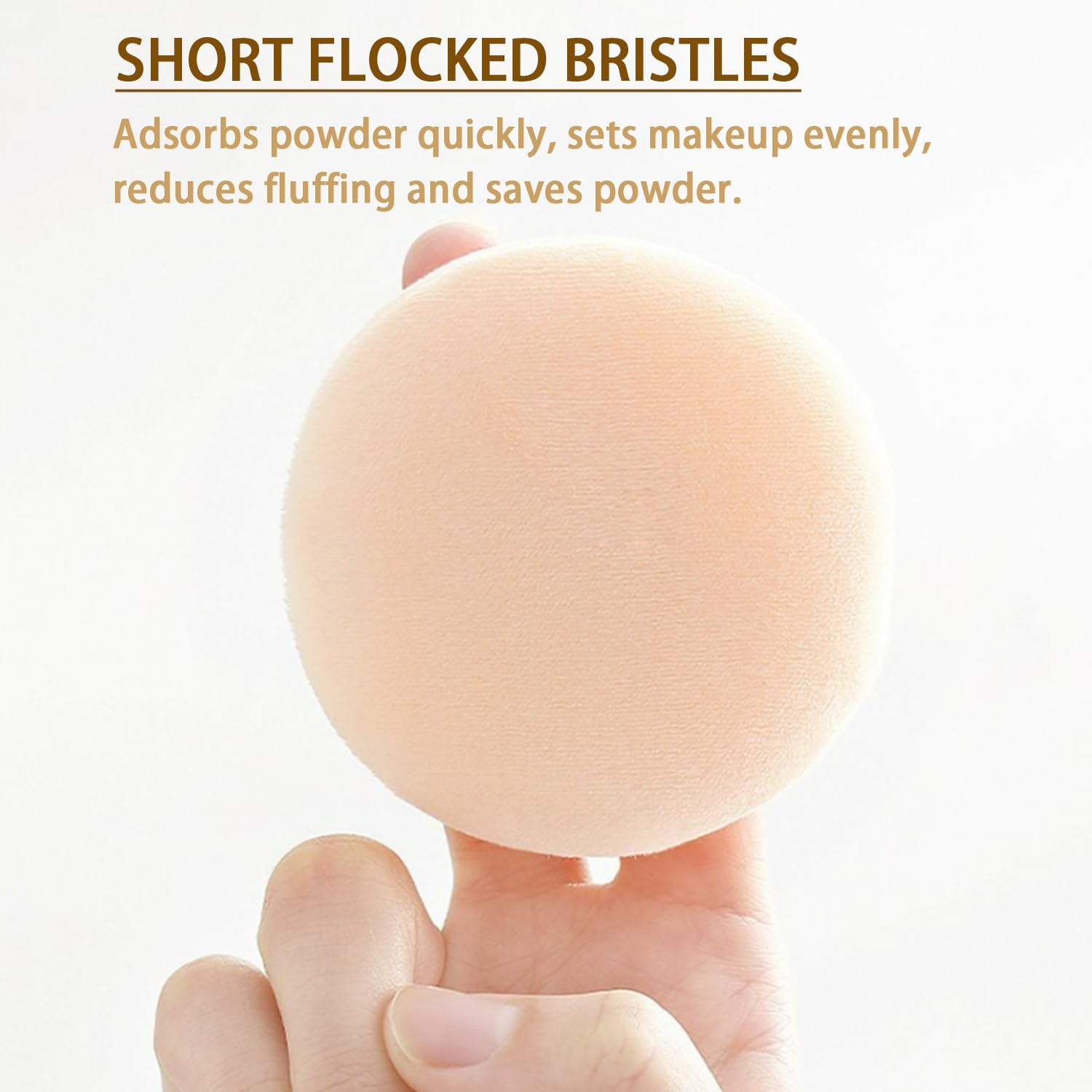 Ksvsonrvi Powder Puffs Set, 4PCS round Flocking Makeup Powder Puffs 2.16 Inches Replacement with Storage Box