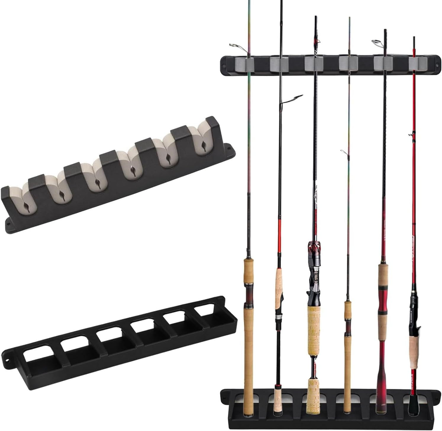 WADY Vertical Fishing Rod Storage Rack Holder Wall Mount,6-Rod Fishing Pole Holder Wall Fishing Rod Storage Fixed Stand,Fishing Rod Holder Wall Mount Fishing Rod Holder Fishing Rod Storage Rack image number 4