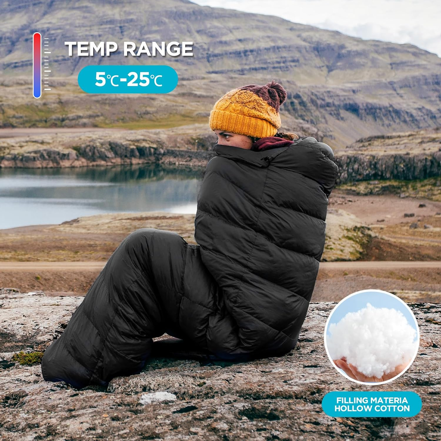 Advwin Camping Sleeping Bag for Hiking Camping Outdoor Travel image number 6