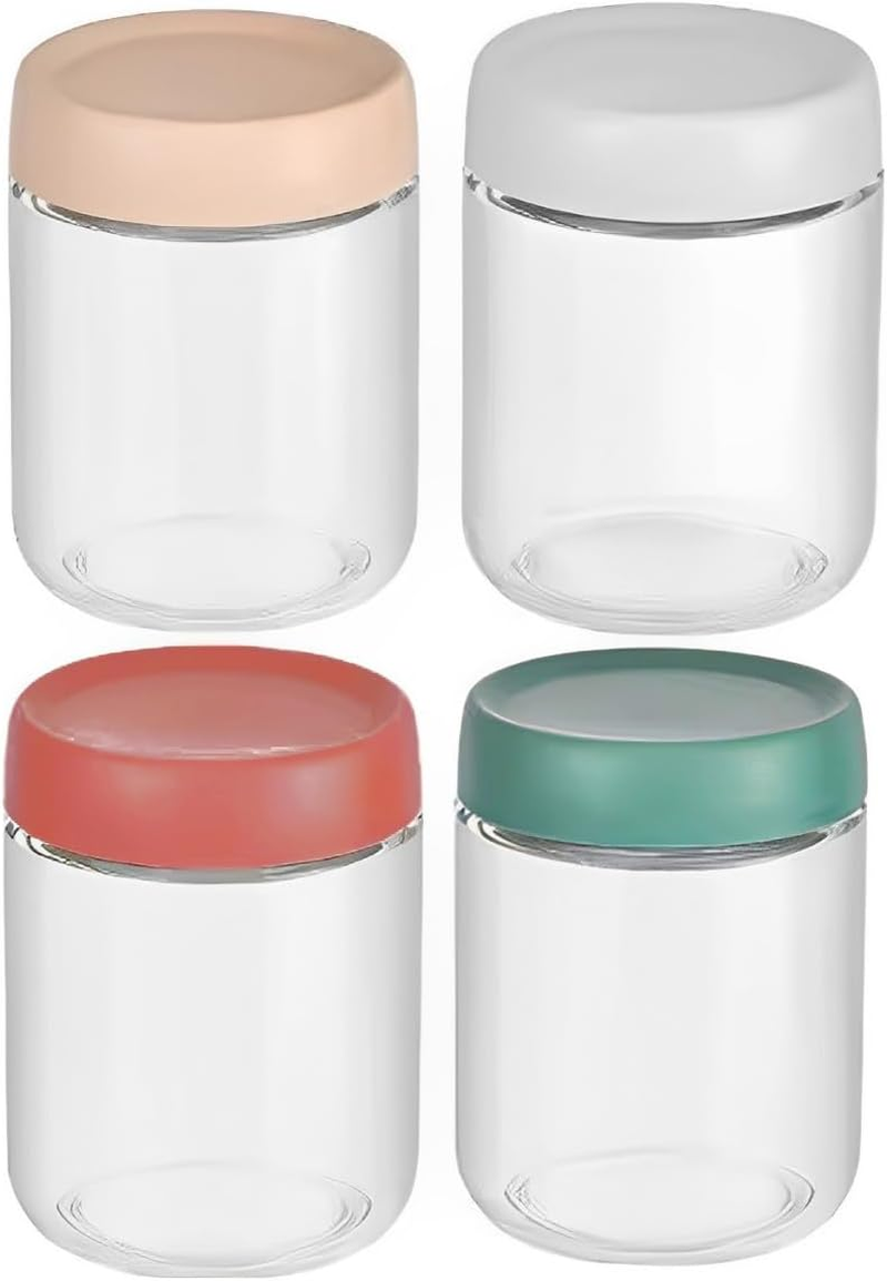 6 Pack 16 Oz Freezer Storage Containers with Screw Lids for Sealing, Airtight Plastic Food Storage Jar,Overnight Oats for Fruit, DIY Projects, Jam Spices Food Storage Jar