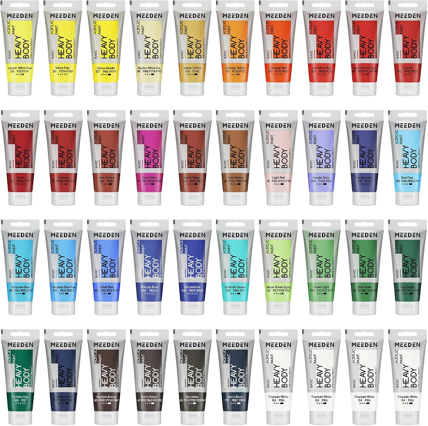 MEEDEN Titanium White Acrylic Paint: Pack of 2 Heavy Body Acrylic Paints (100Ml X 2 Tubes)