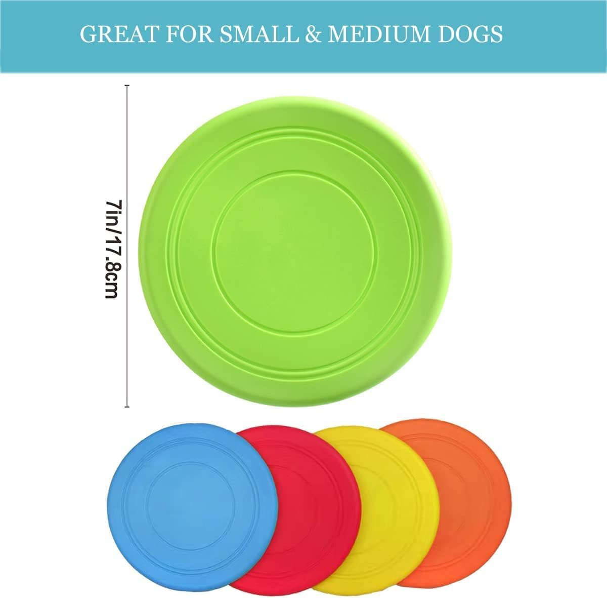 5Pcs Dog Frisbee Pet Interactive Training Toy - Bite Resistant Soft Silicone Flying Disc for Puppy Flyer Training - Dog Flying Disc Silicone Frisbee image number 4