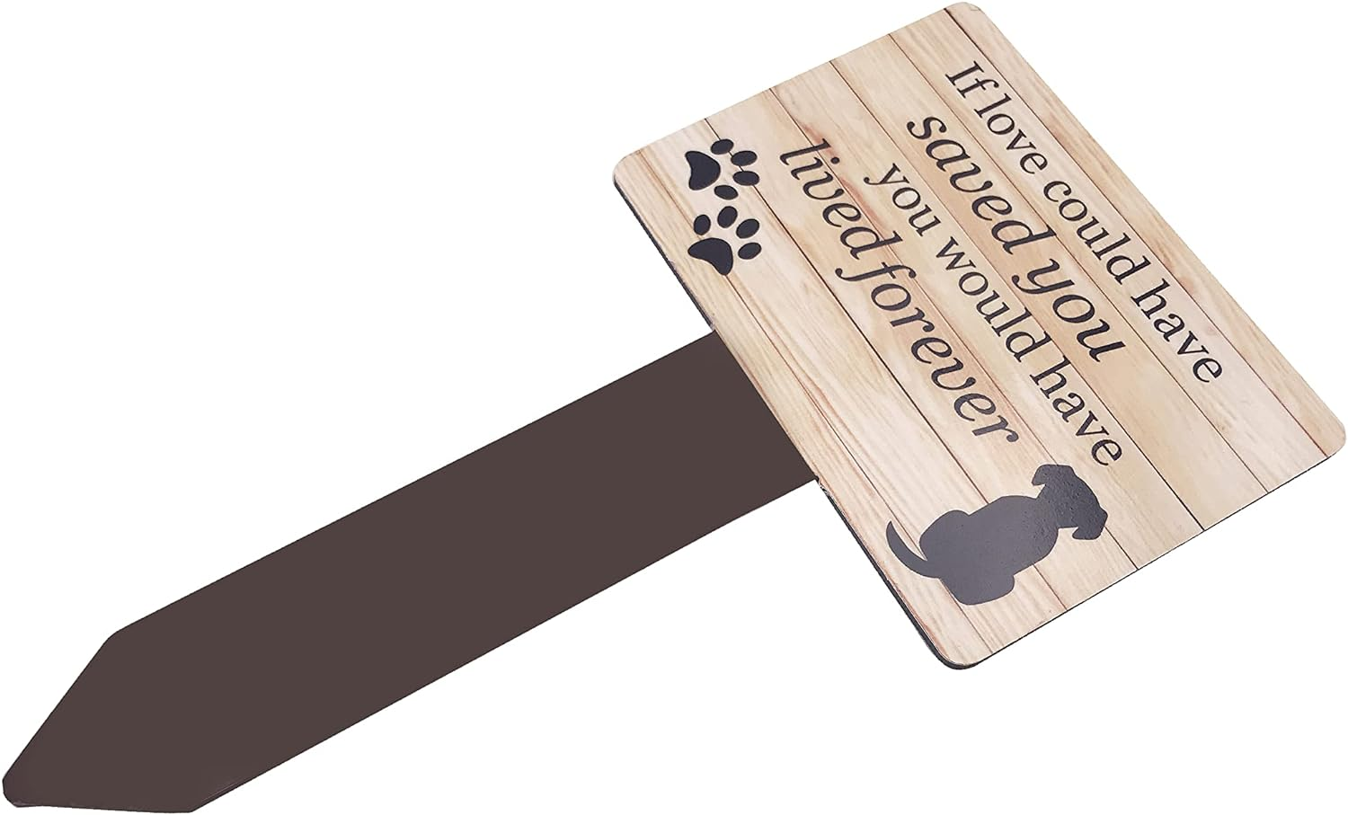 Dog Memorial Plaque with Ground Stake, Garden Grave Marker - Perfect Pet Tribute with a Choice of Remembrance Poems. Waterproof and Hardwearing. Shipped Globally. (Lived Forever) image number 2