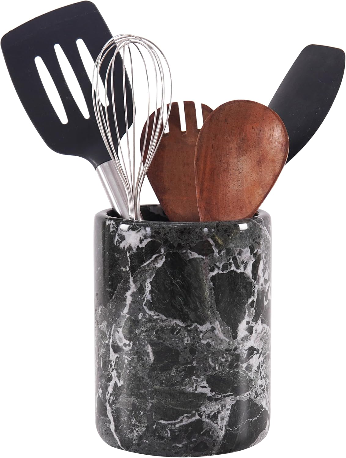 Radicaln Marble Utensil Holder 6.5'' Inches White Utensil Holder for Kitchen Utensils Set Spoon Holder & Crock Kitchen Tools for Cooking Countertop Spatula Set