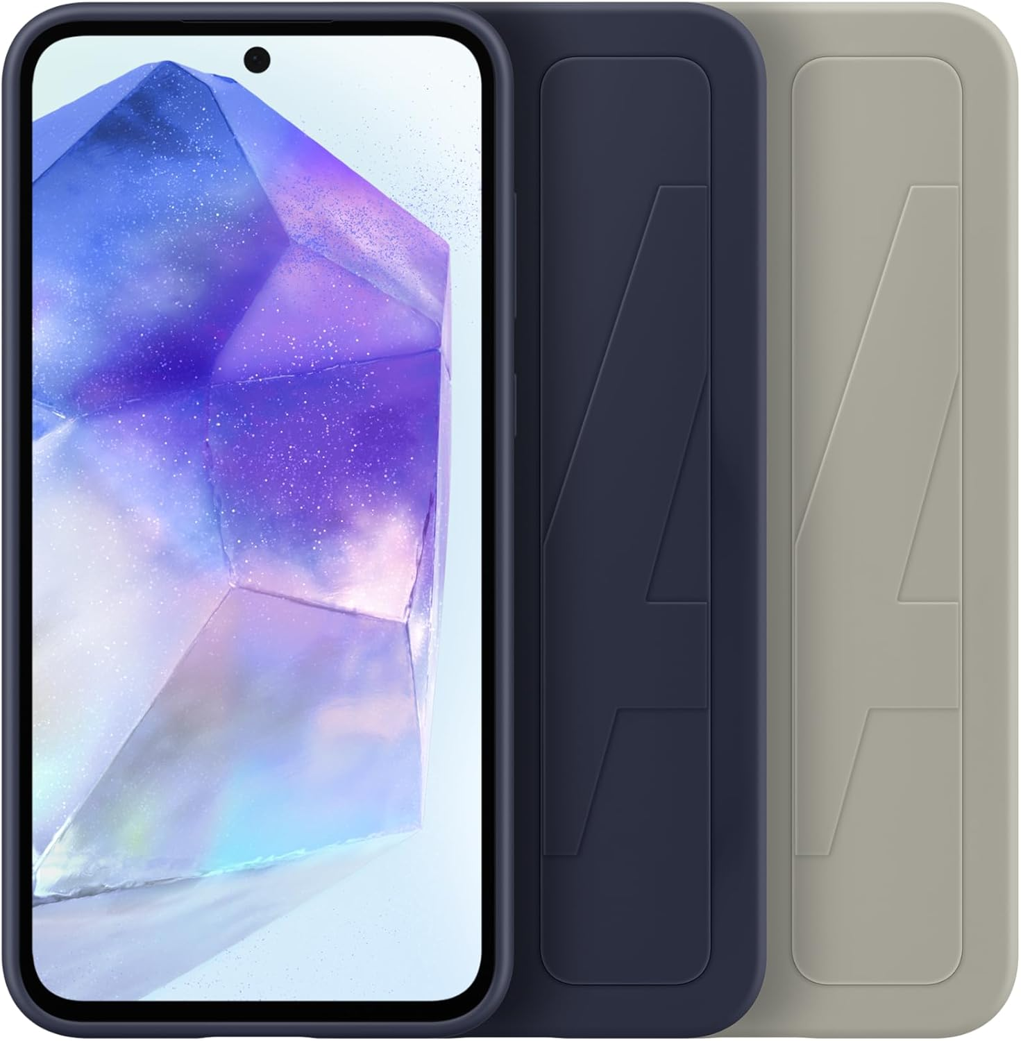 Samsung Standing Grip Back Case for Samsung Galaxy A55, Blue/Black image number 3