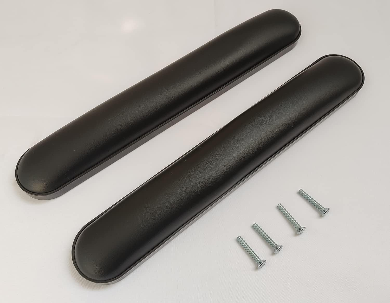 Universal 14&rdquo; Full Arm Pad,Universal Duty Full Length (14") Wheelchair and Transport Chair Arm Pads W/Hardware, Universal Replacement Vinyl Arm Pad Parts , Compatible with All Brands(1Pair,Black)