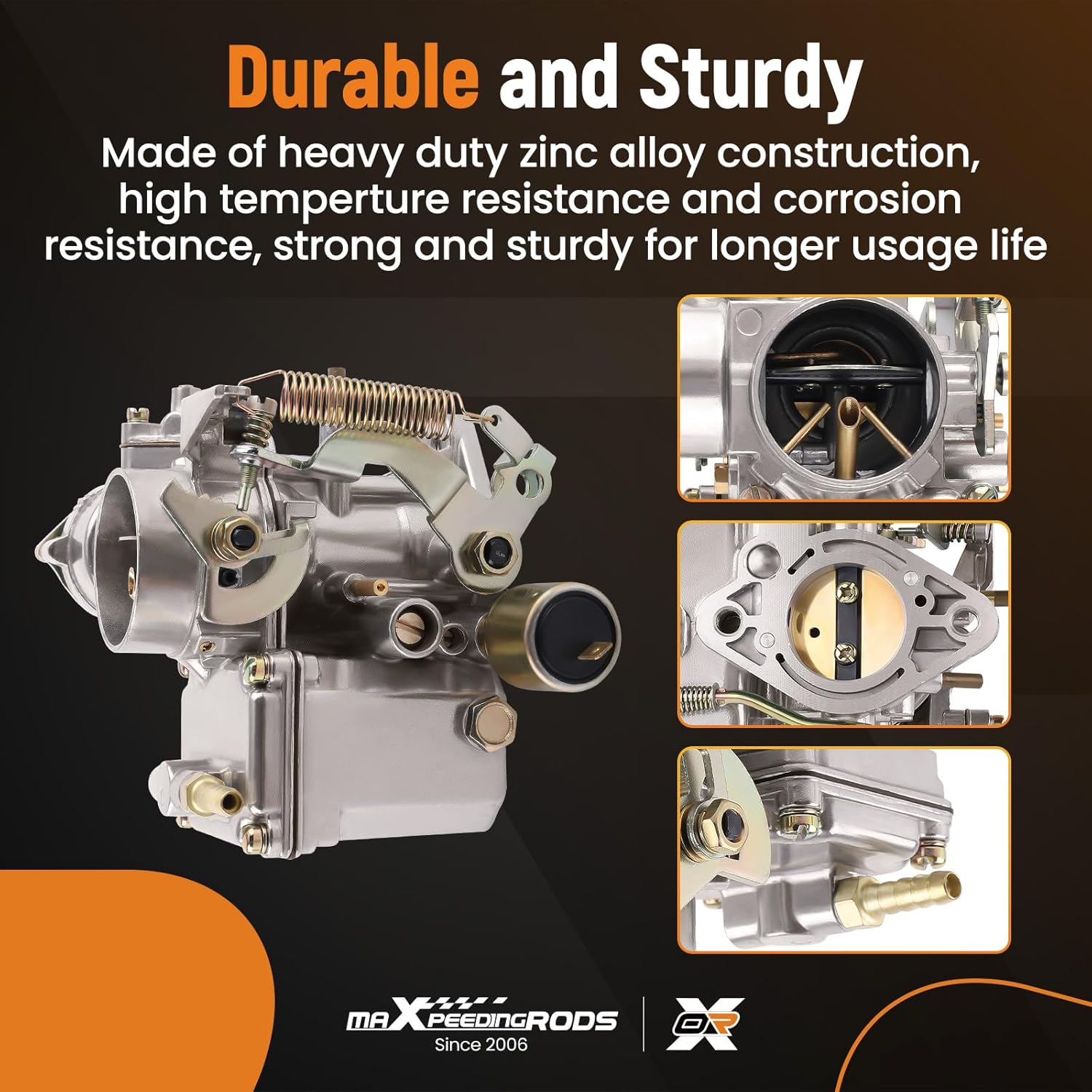 Maxpeedingrods 34 PICT-3 Carburetor 113129031K for VW Beetle/Super Beetle 1971-1979,Thing/Karmann Ghia/Squareback/Transporter, for Volkswagen Dual Port 1600Cc Air Cooled Type 1 Engine, Automatic Choke image number 4