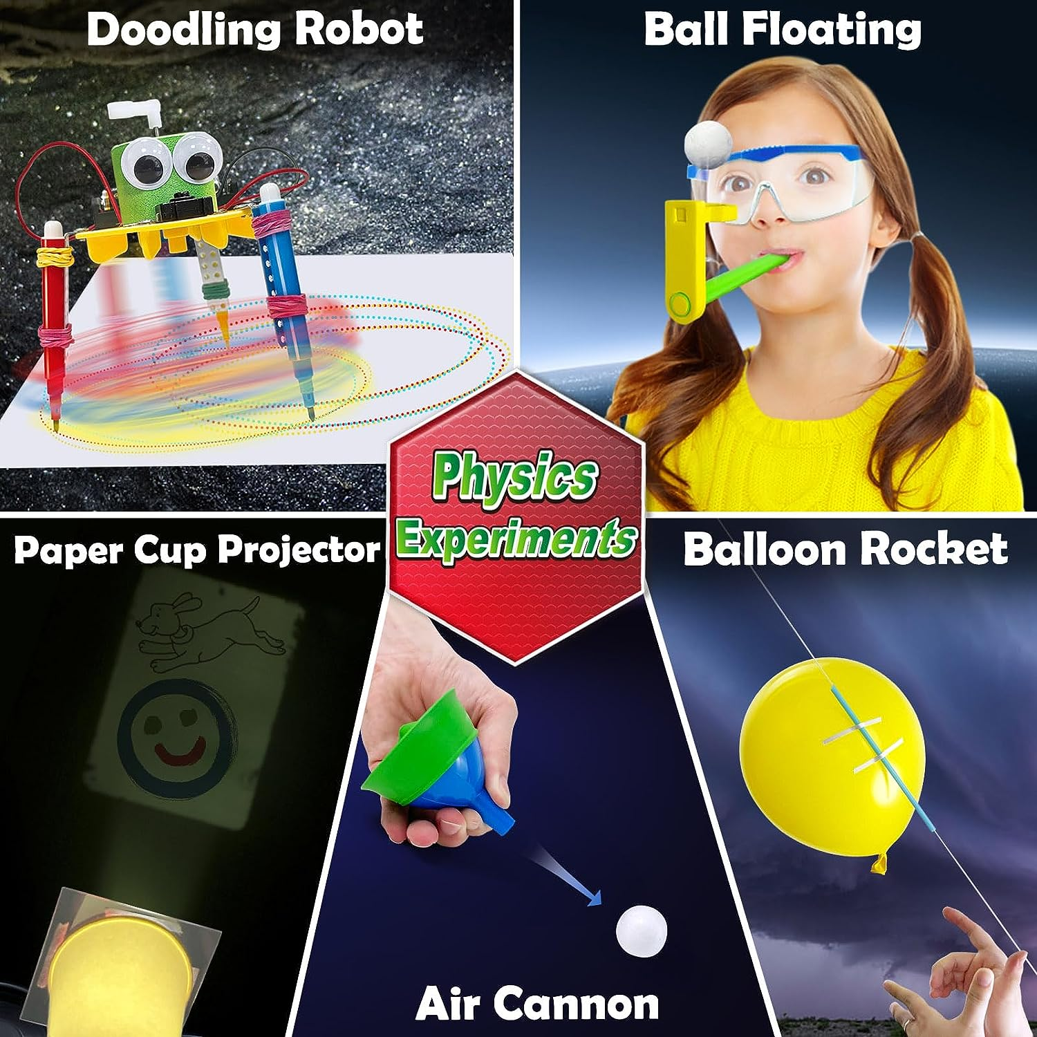 UNGLINGA 150 Experiments Science Kits for Kids, S.T.E.M Educational Toys for Boys Girls Birthday Gift Ideas, Volcano, Chemistry Set image number 1