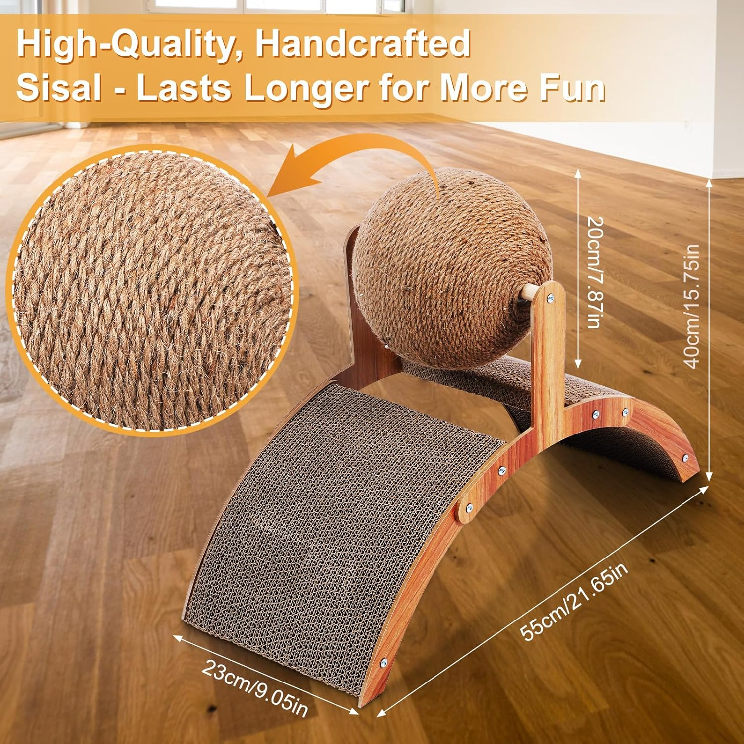 Cat Scratching Mat, Natural Cat Scratching Boards Sisal Scratching Mat 50 X 30 Cm, Durable Cat Furniture Doormat Sisal Mat Scratching Pads for Cats, Beige image number 1