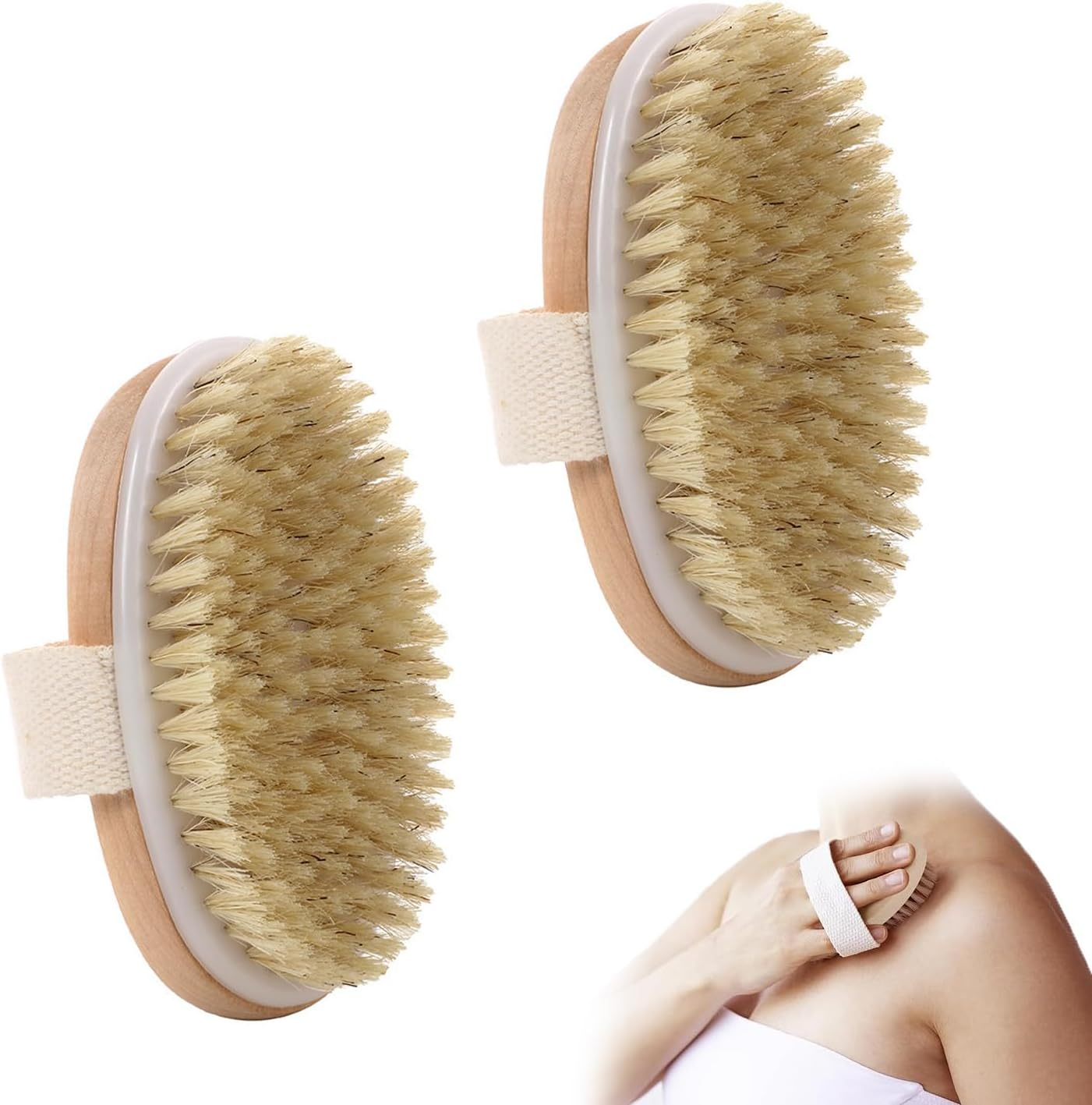 ROLUHOEL 2 Pack Dry Brushing Body Brush,Exfoliating Magic,Blood Circulation Boosting Brush,Helps Reduce Cellulite and Acne,Deep Cleansing Skin Care image number 5