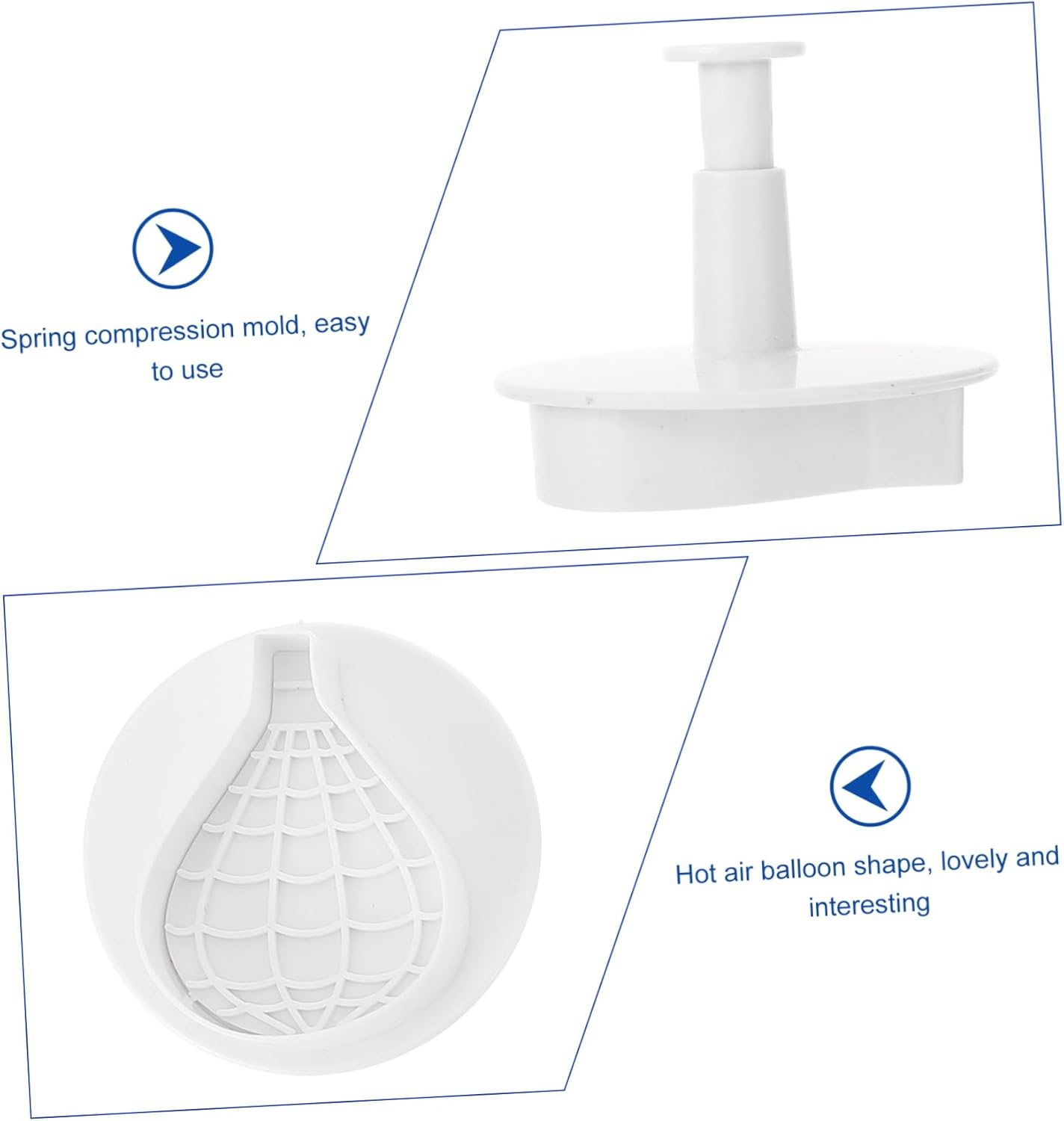 8Pcs Hot Air Balloon Shape Baking Molds Reusable Cookie Cutters for Cake and Fondant Decorating Safe Household Baking Supplies for Adults and Boys and Girls