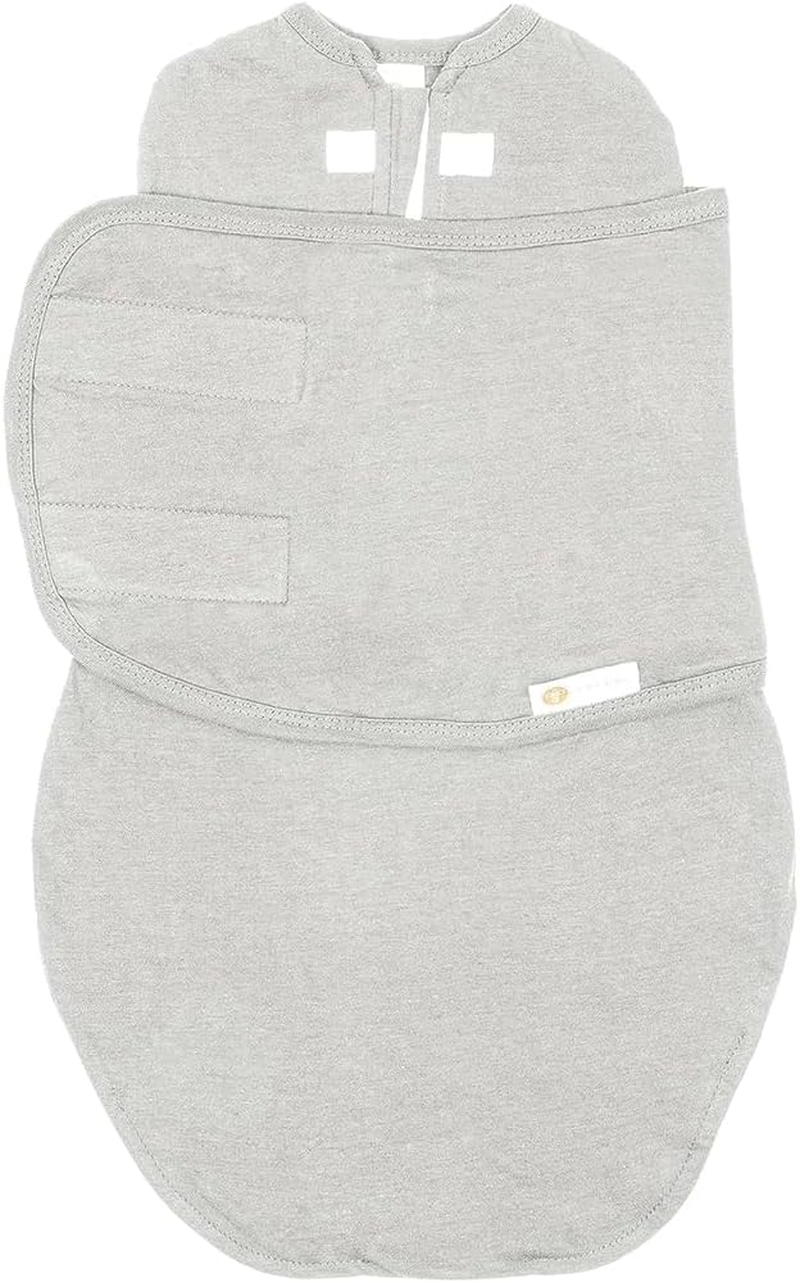 Emb&eacute; 2-Way Starter Swaddle Blanket, 2.5KG - 7 KG, 1.0 TOG, Nappy Change W/O Unswaddling, Legs in and Out Design, Warm up or Cool down 100% Cotton, 0-3 Months (Cloud)