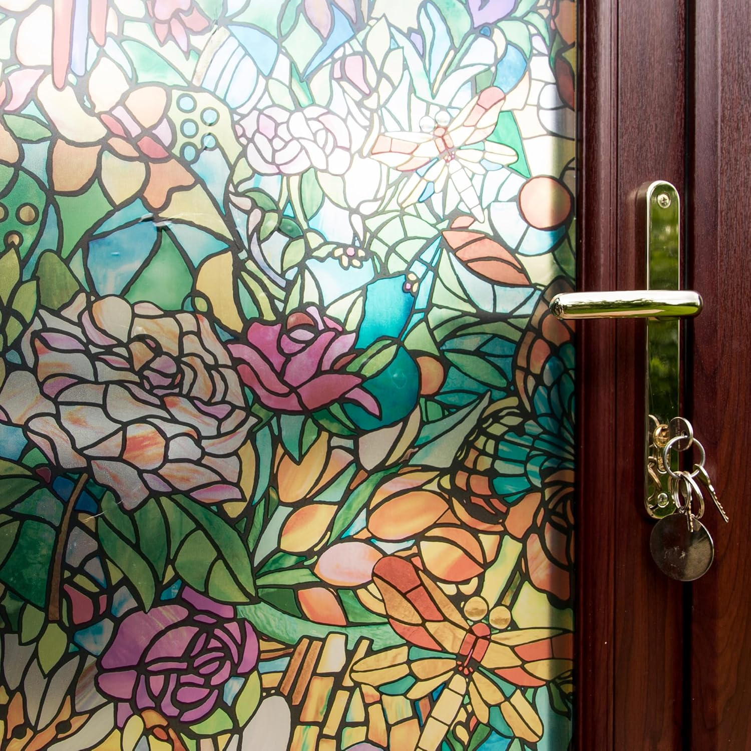 D-C-Fix 346-0647 -2PKA Self-Adhesive Privacy Glass Window Film, Spring Chapel/Tulia, 17" X 78" Roll, 2-Pack with Applicator image number 5